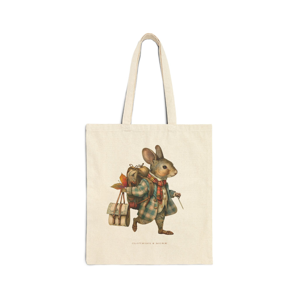 Woodland Traveling Mouse Heavy Canvas Shopping Tote, Mouse Shopping Tote