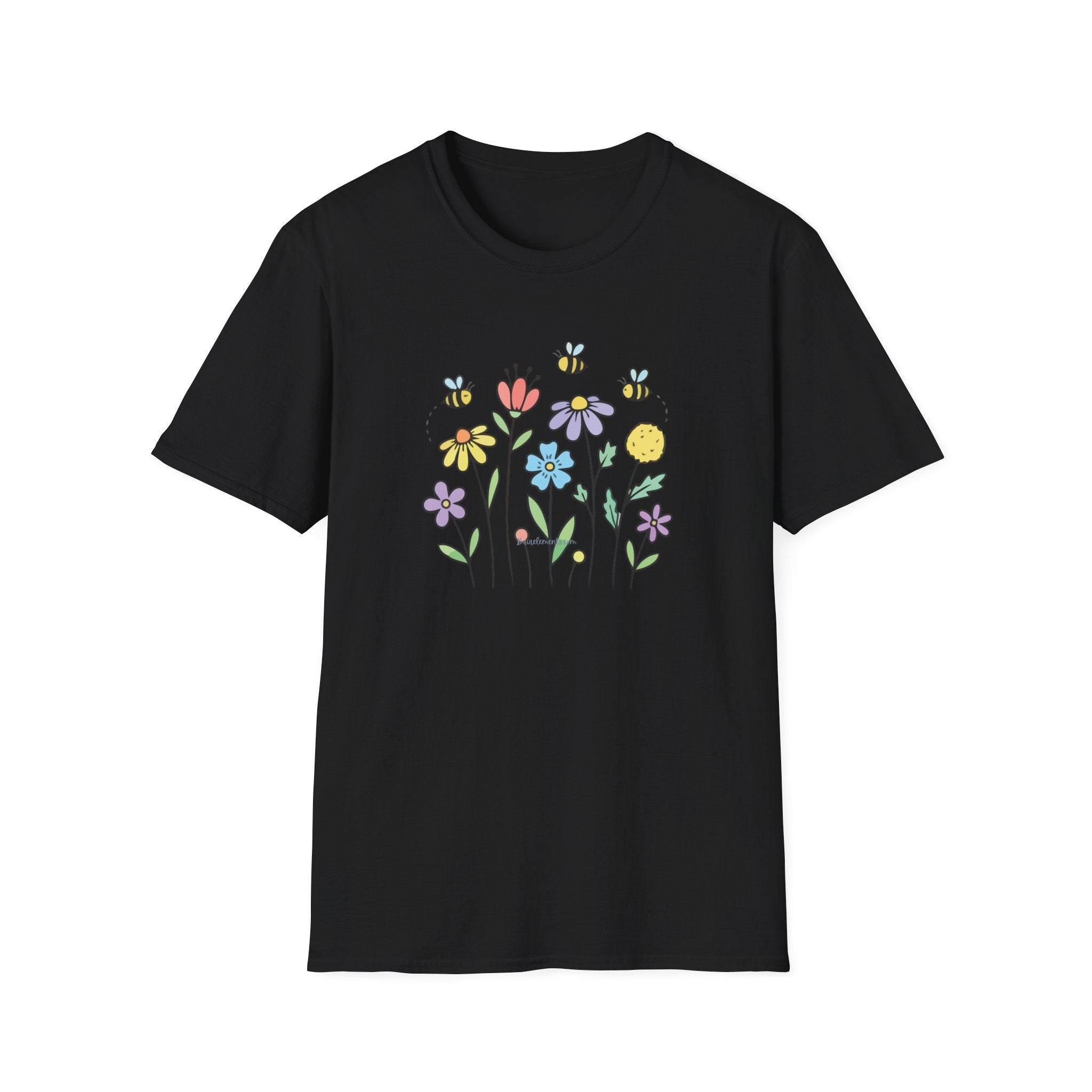 Summer Flowers & Bees Retro Floral T-Shirt