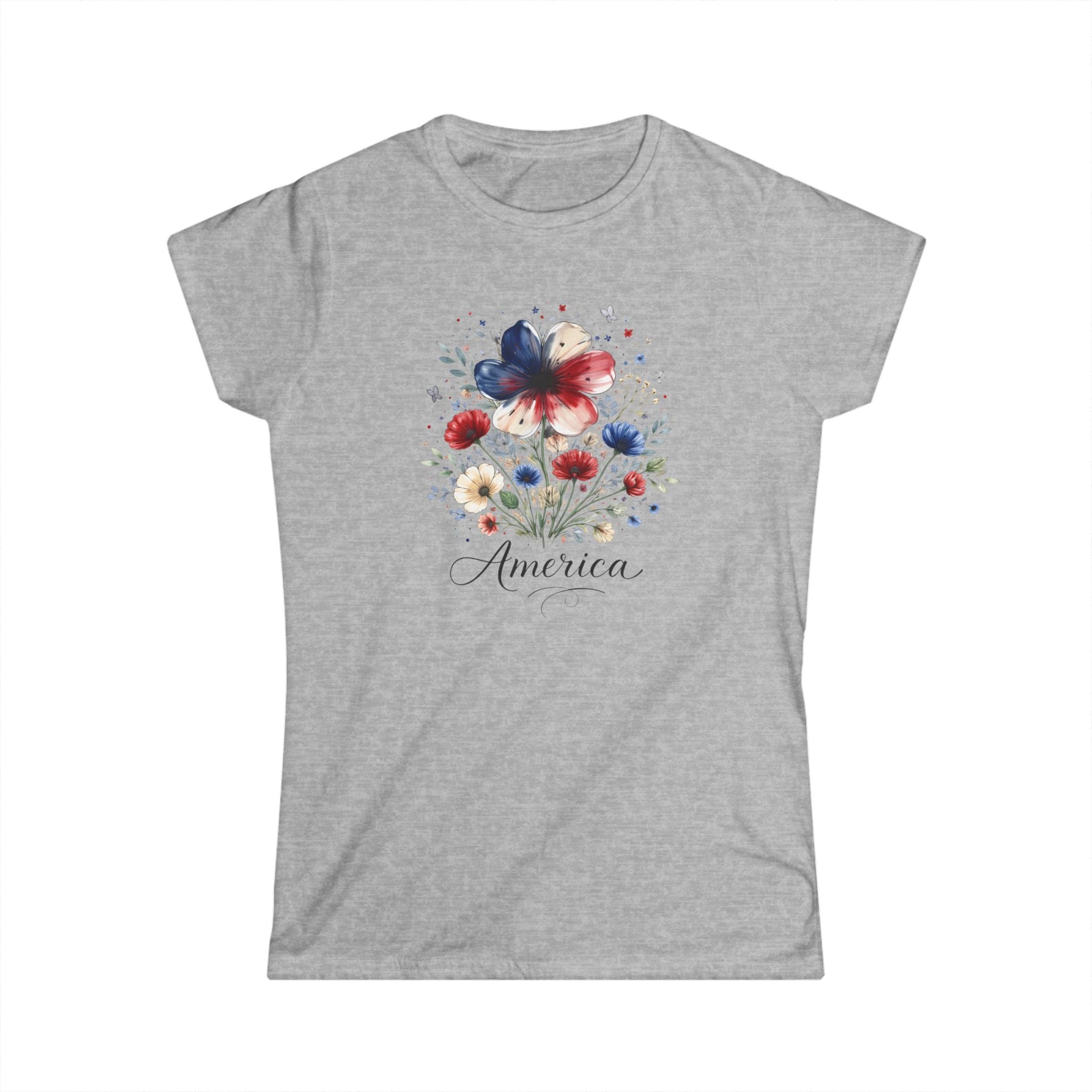 America 250 Floral Watercolor Women's Tee