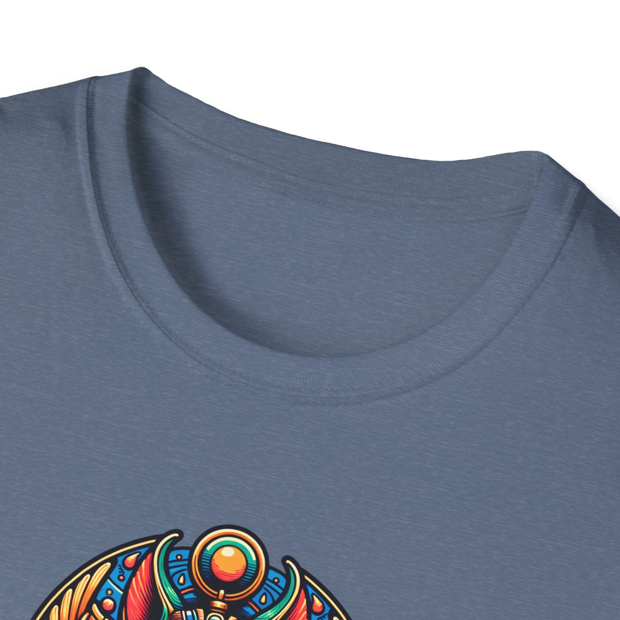 Egyptian Goddess Unisex Softstyle T-Shirt, Cute Graphic Tee, Boho Vintage Top, Gift for Cat Lovers, Summer Casual Wear, Festival Outfit
