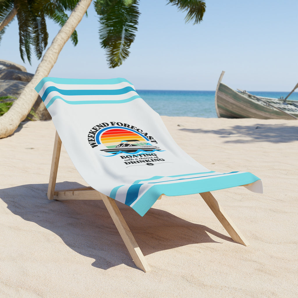 Wekend Boating Beach Towel, Boating Towel, Graphic Beach Towel, Large Beach Towel