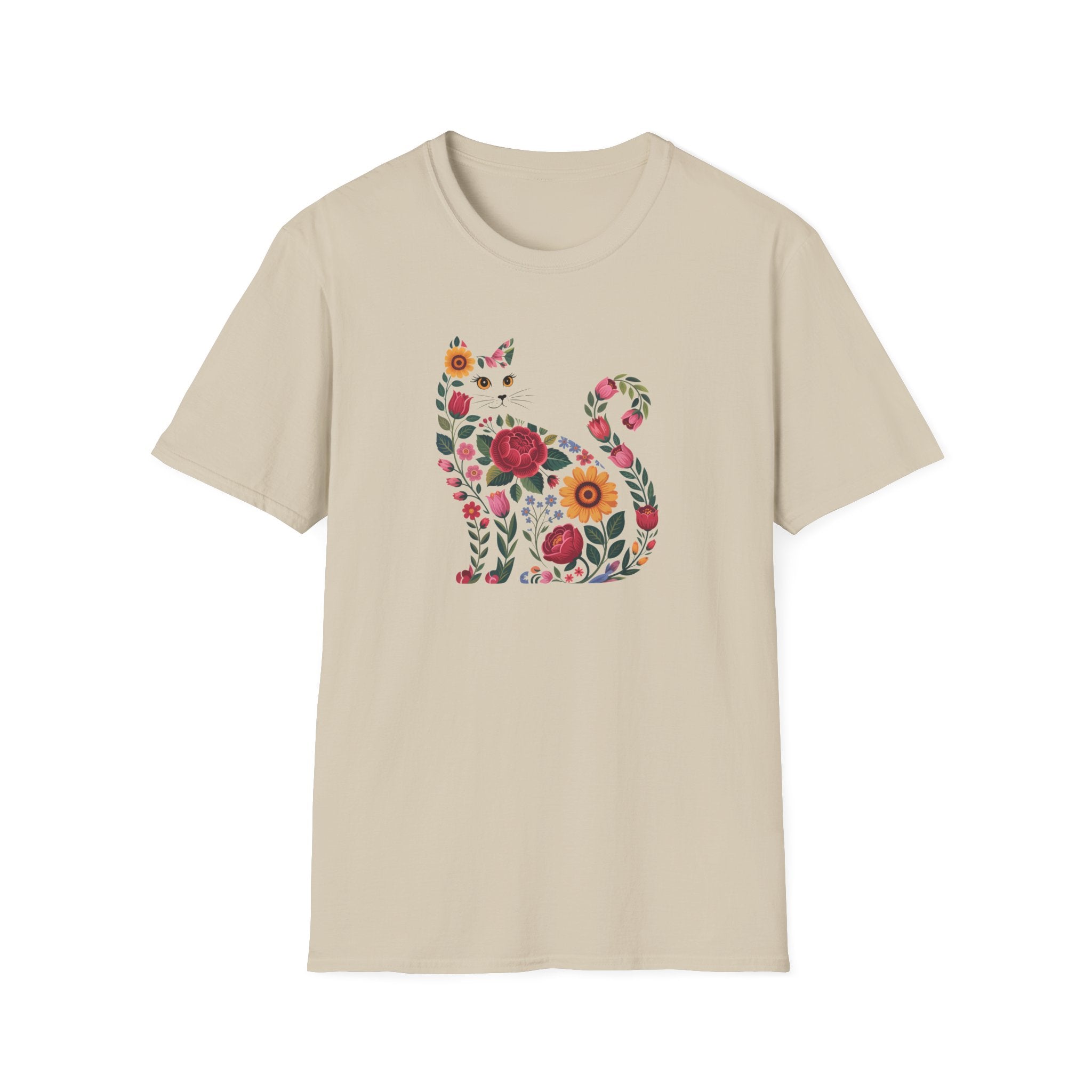 Personalized Boho Floral Cat Tee — Cat Lovers T-Shirt