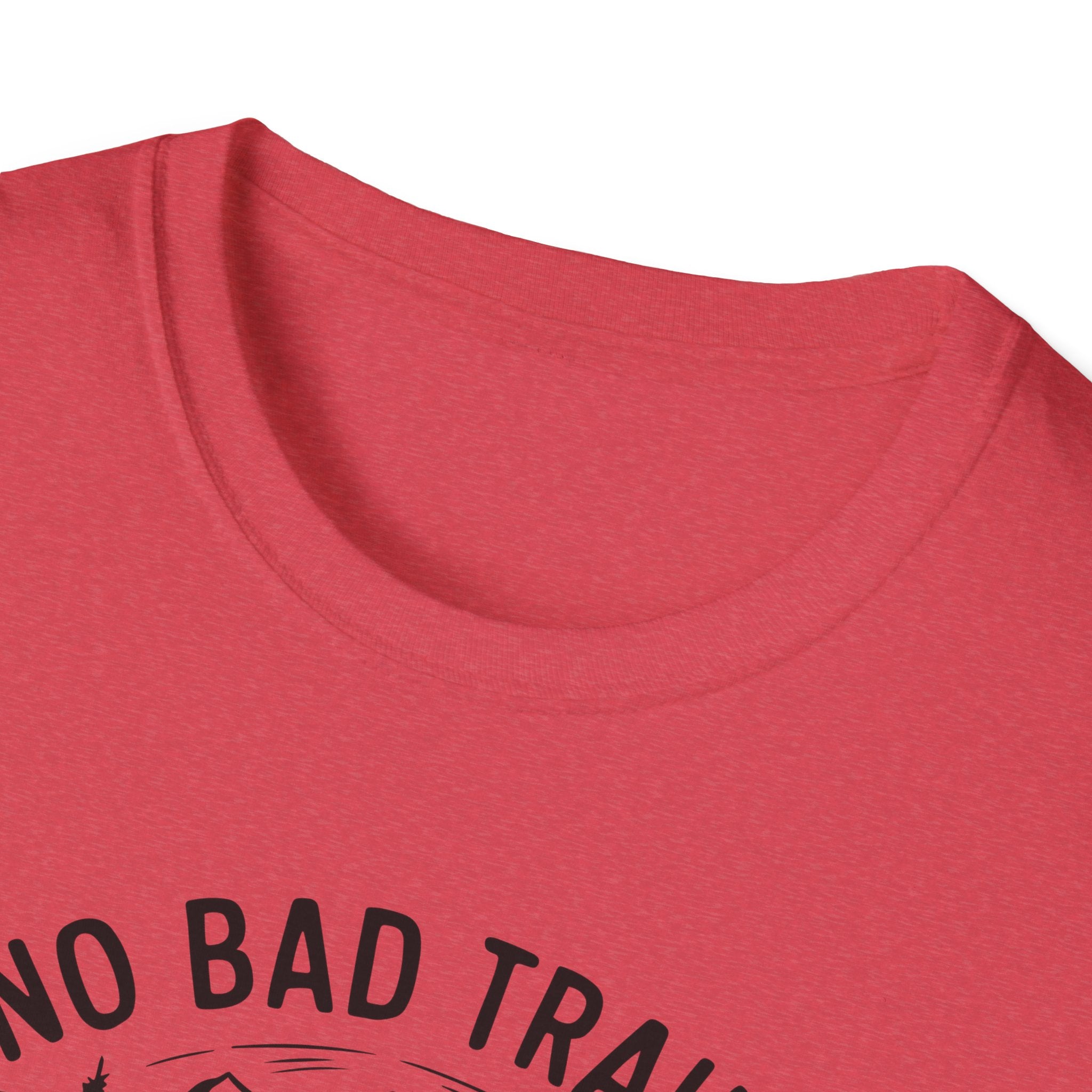 Funny Outdoor Adventure Unisex T-Shirt | No Bad Trails Just Bad Knees | Hiking Gift, Camping Tee, Nature Lover Shirt, Funny Gift