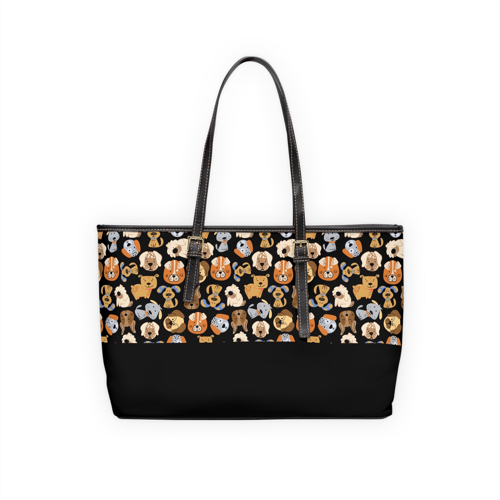 Puppy Party Leather Tote Bag, PU Leather Tote