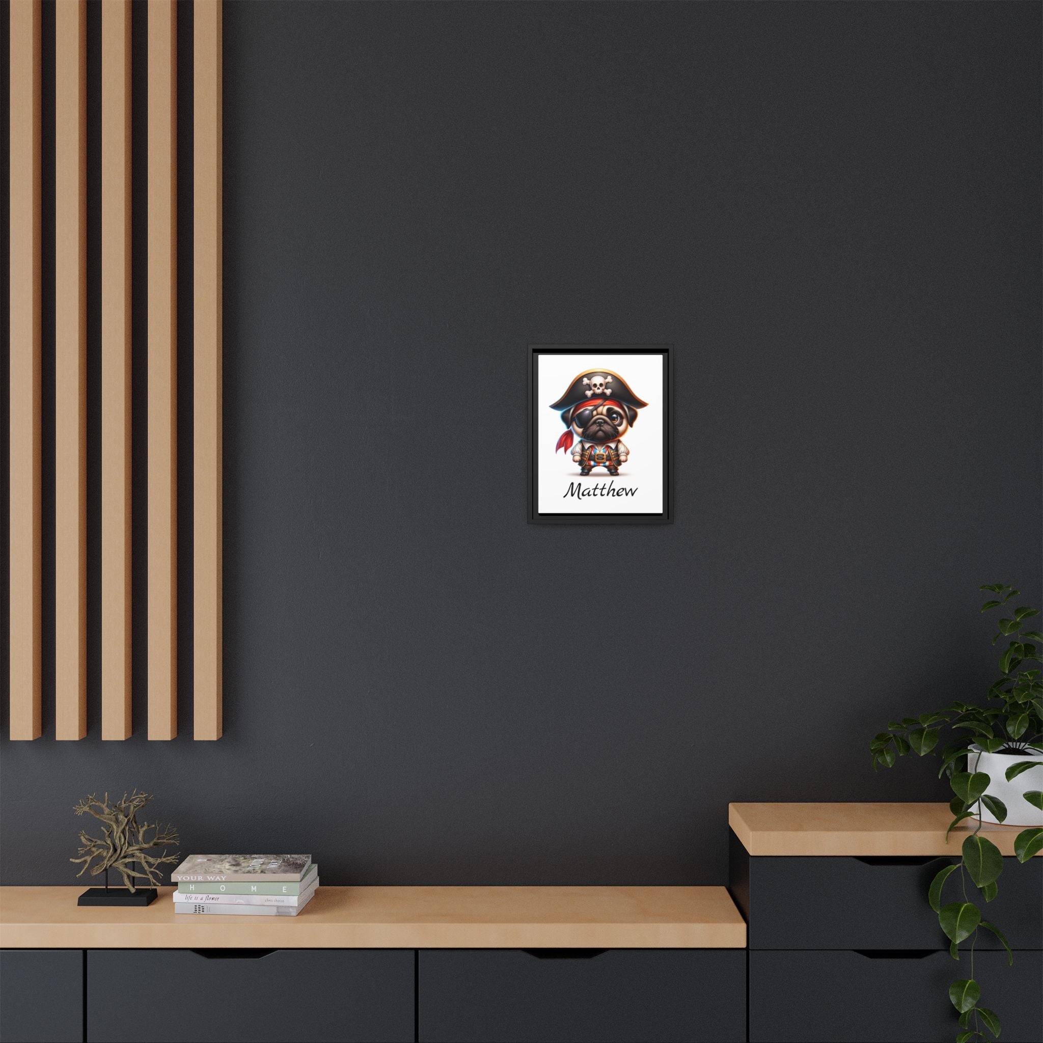 Personalized Pirate Pug Boys Bedroom Decor, Great Gift Idea, Pug Wall Decor. Personalized wall art