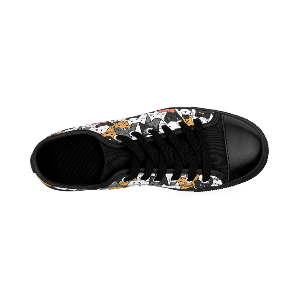 Cute Cat Face Sneakers, Cat Lover Gift, Animal Print Shoes, Fun Cat Shoes, Kitty Kicks