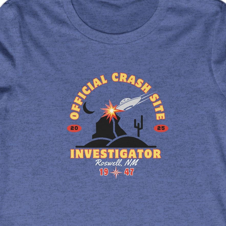 Roswell UFO Crash Investigator Tee, Alien Conspiracy Theory Shirt, UFO Shirt