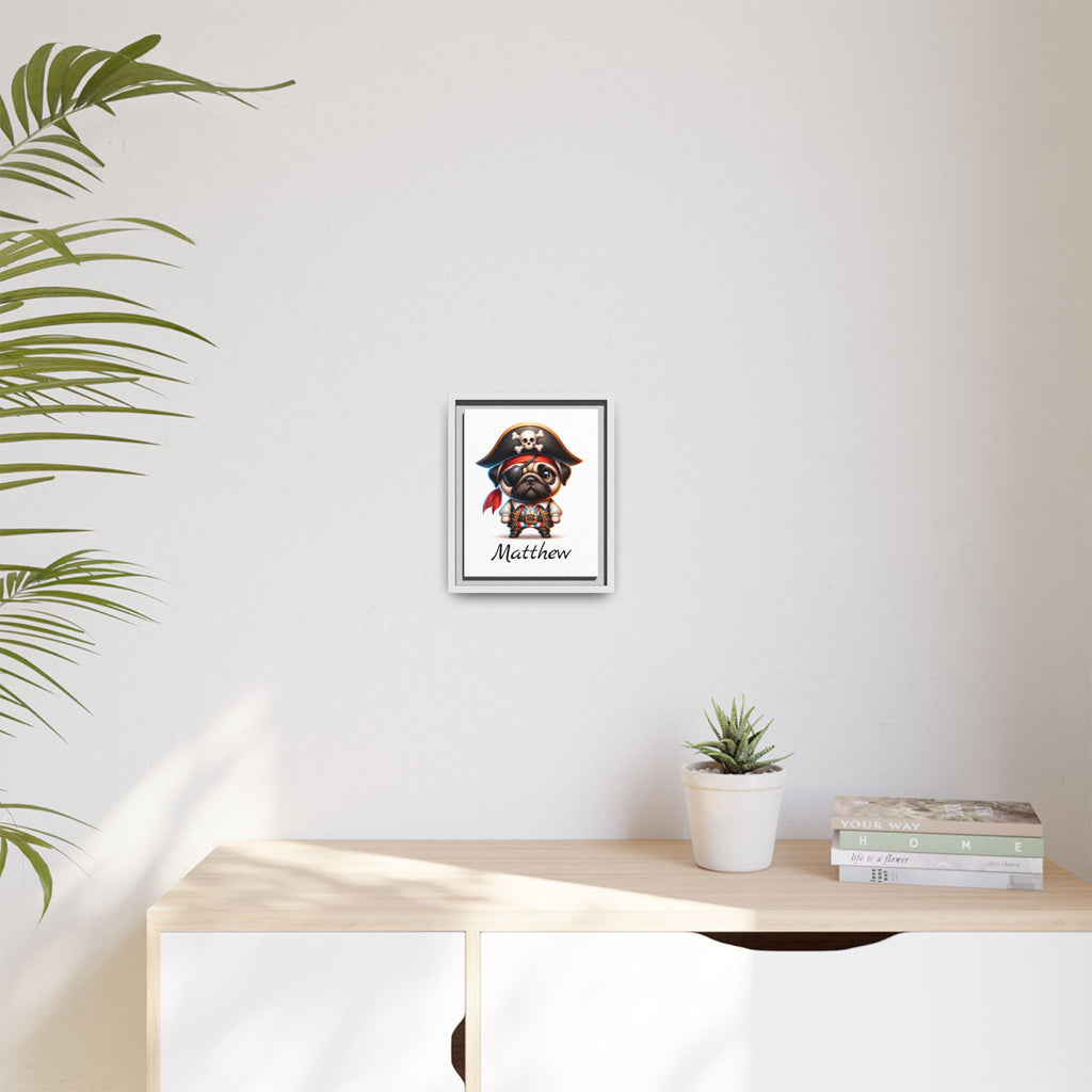 Personalized Pirate Pug Boys Bedroom Decor, Great Gift Idea, Pug Wall Decor. Personalized wall art