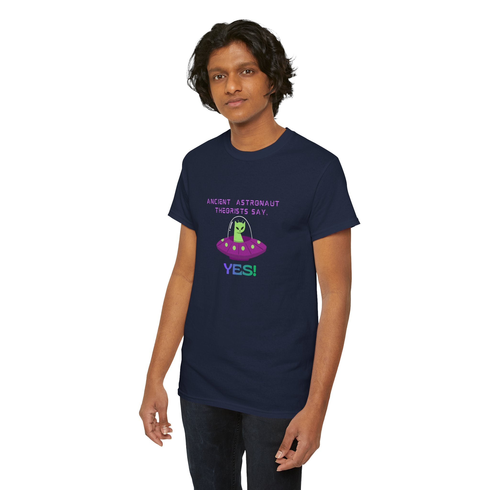 Ancient Astronaut Theorists say,  YES! T-Shirt | Space Cat Graphic Tee