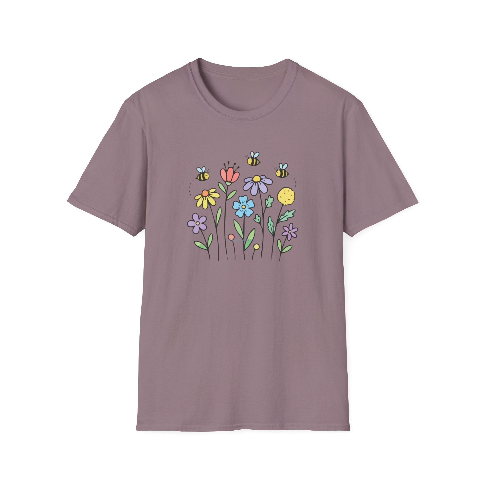 Summer Flowers & Bees Retro Floral T-Shirt