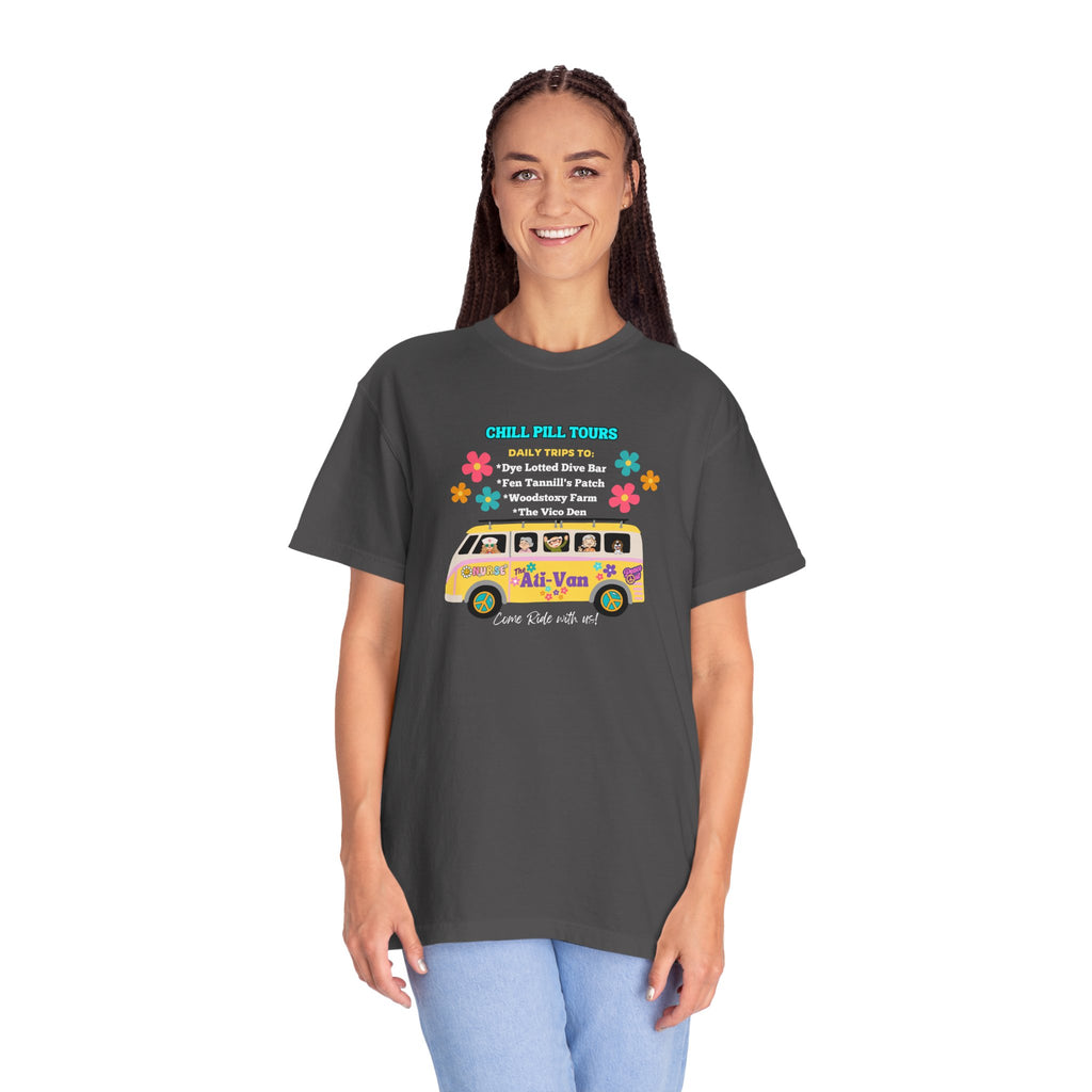 Chill Pill Tours, Funny Nurse T-Shirt, Ati-Van Ride, Unisex Tee, 100% Cotton, Nurse Gift, Soft Nurse T-Shirt