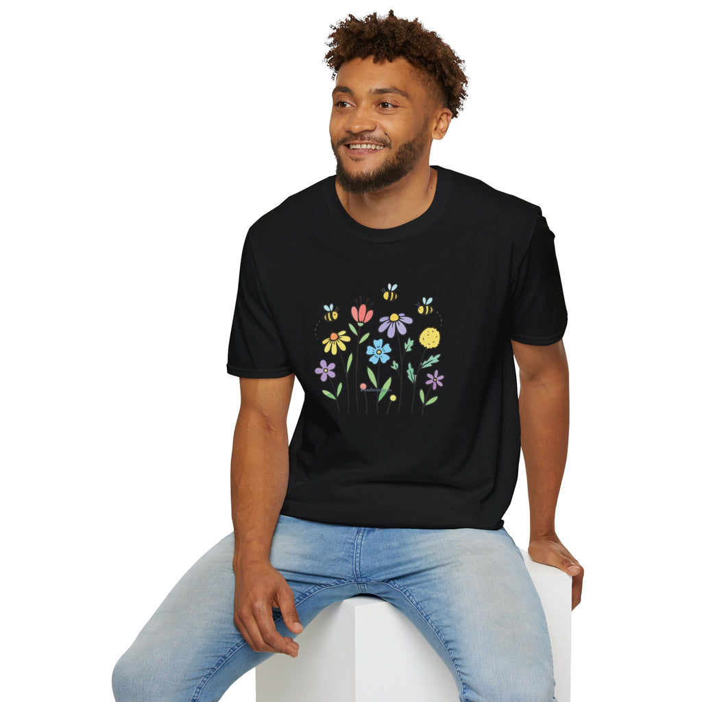Summer Flowers & Bees Retro Floral T-Shirt