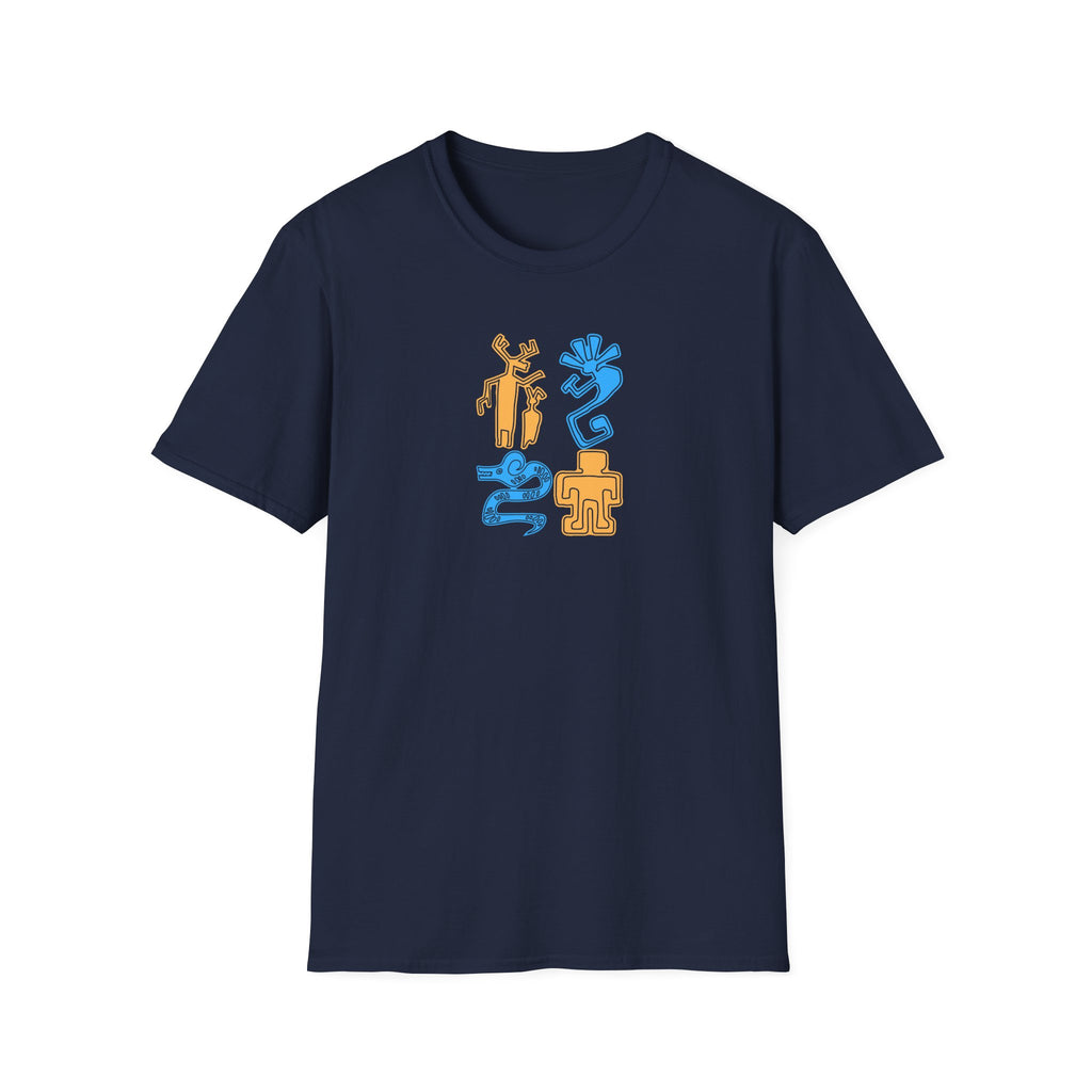 Unisex Petroglyph Kokpelli T-Shirt, Southwestern Summer Shirt, Native American Tee, Southwest Tribal Top, Desert Graphic Shirt