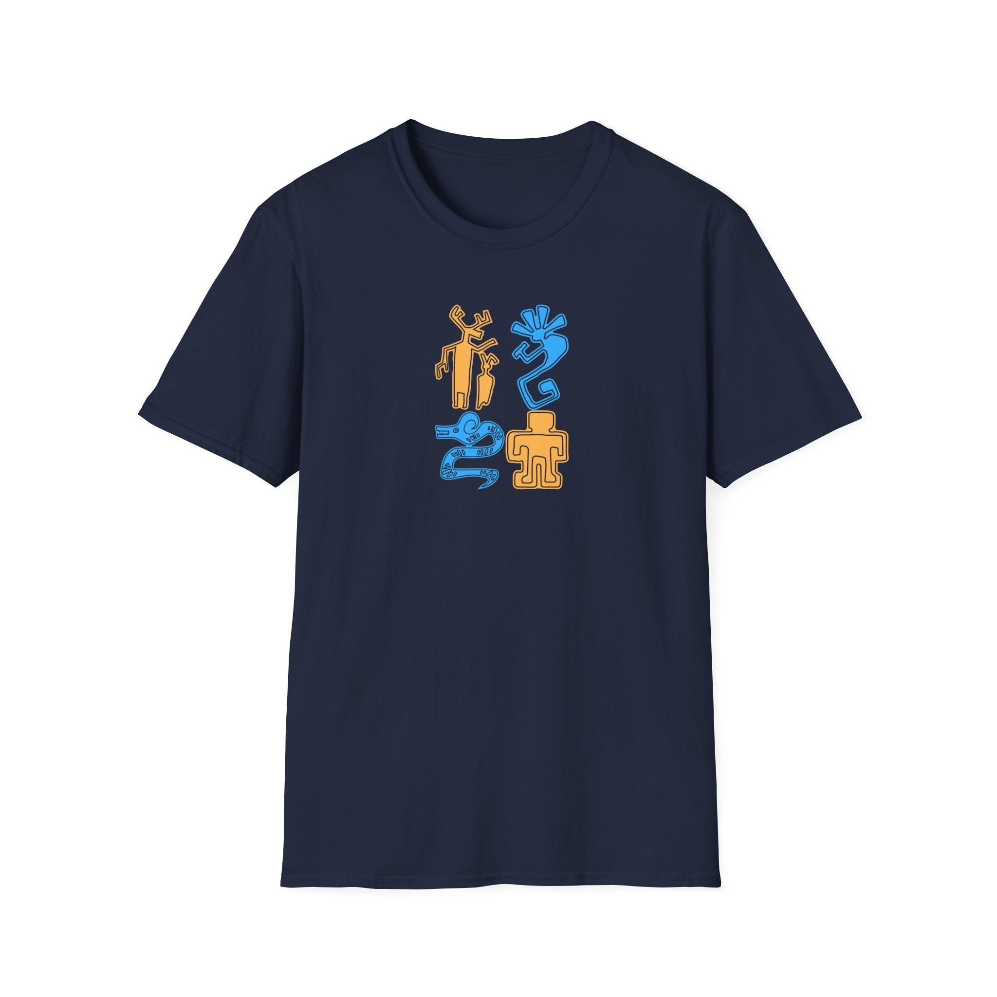 Unisex Petroglyph Kokpelli T-Shirt, Southwestern Summer Shirt, Native American Tee, Southwest Tribal Top, Desert Graphic Shirt
