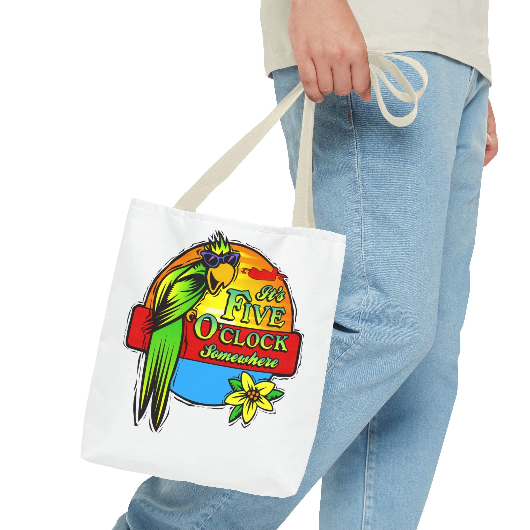 It's Five O'Clock Somewhere Tote Bag, Jimmy Buffett Tote Bag, 3 Sizes