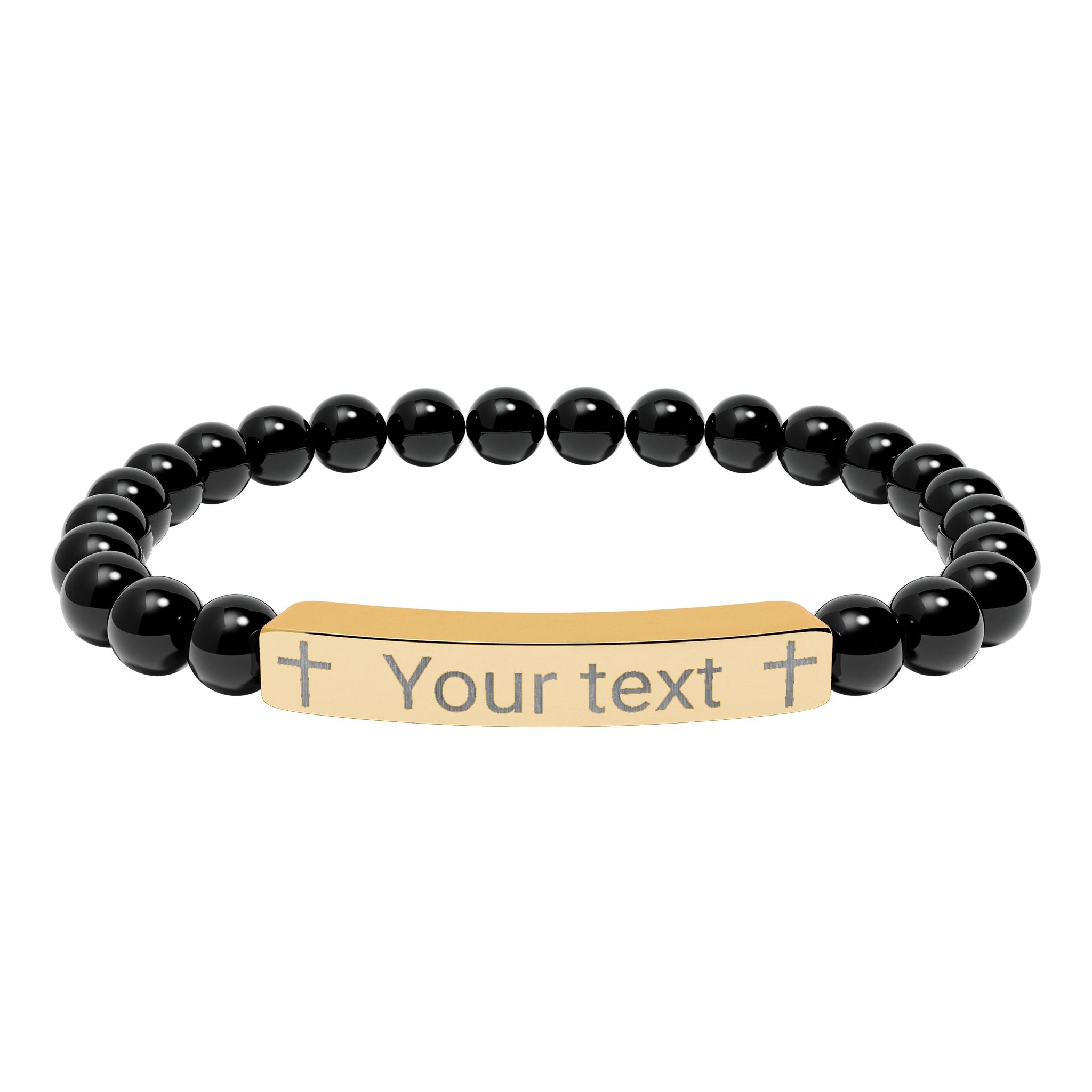 Engraved Name Bar Stone Bracelet, Personalized Natural Stone Bracelet, Custom Name, 18k Gold
