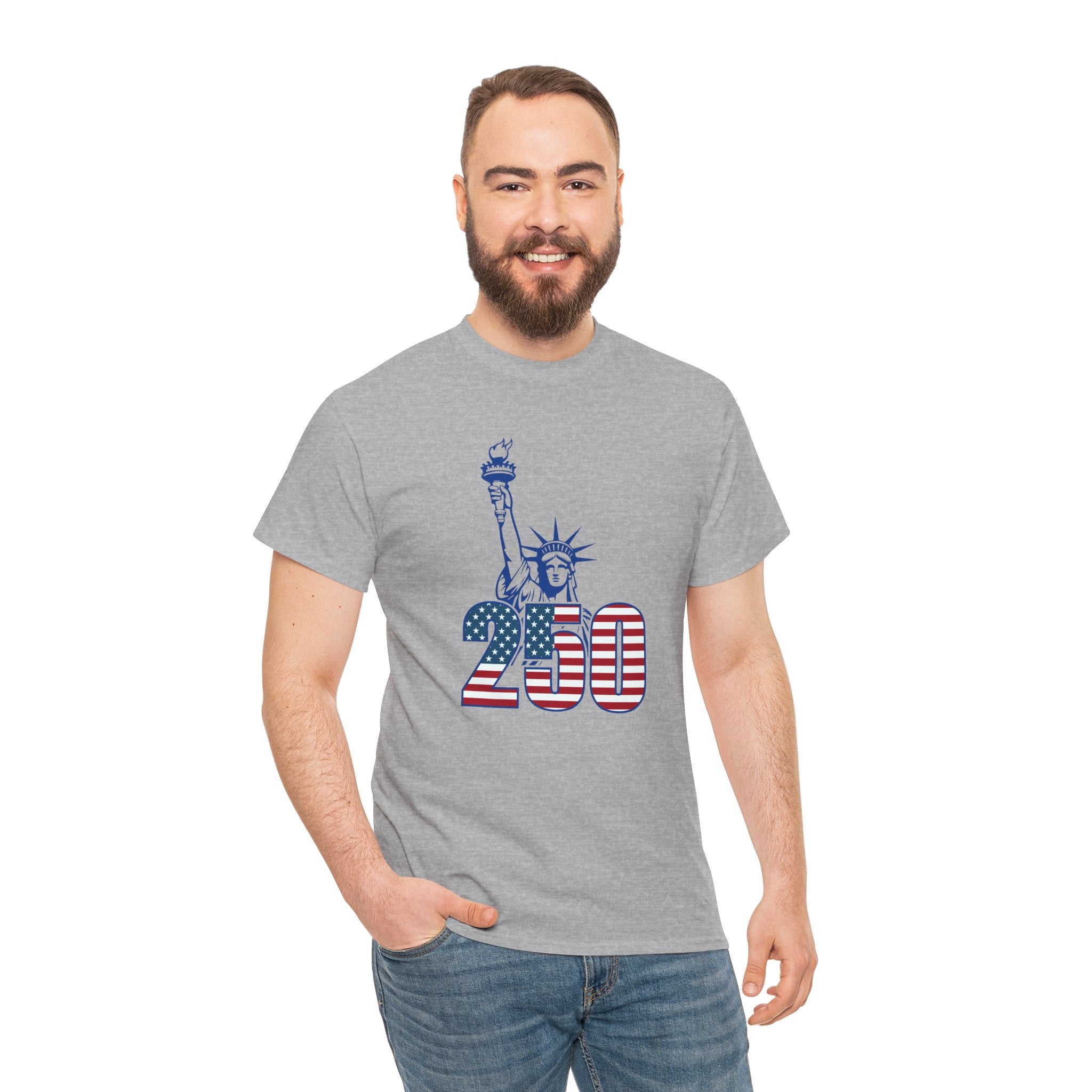 Statue of Liberty 250, Men's Patriotic July 4th Tee