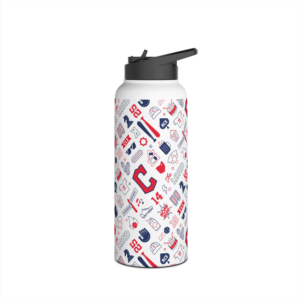 Cleveland Baseball Stainless Steel Water Bottle, CLE Baseball Team Water Bottle, 3 Sizes