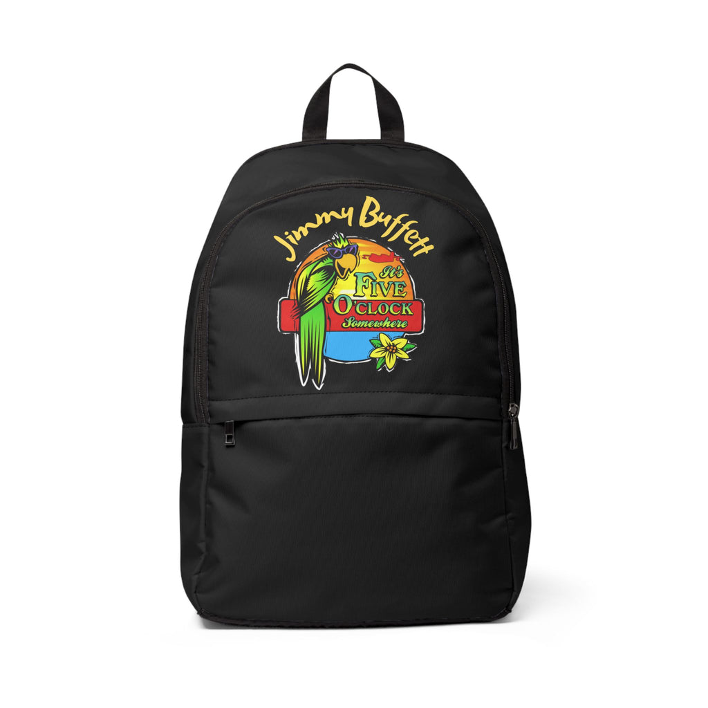 Jimmy Buffett,  It's Five O'Clock Somewhere Backpack 16"X12"X5" Black