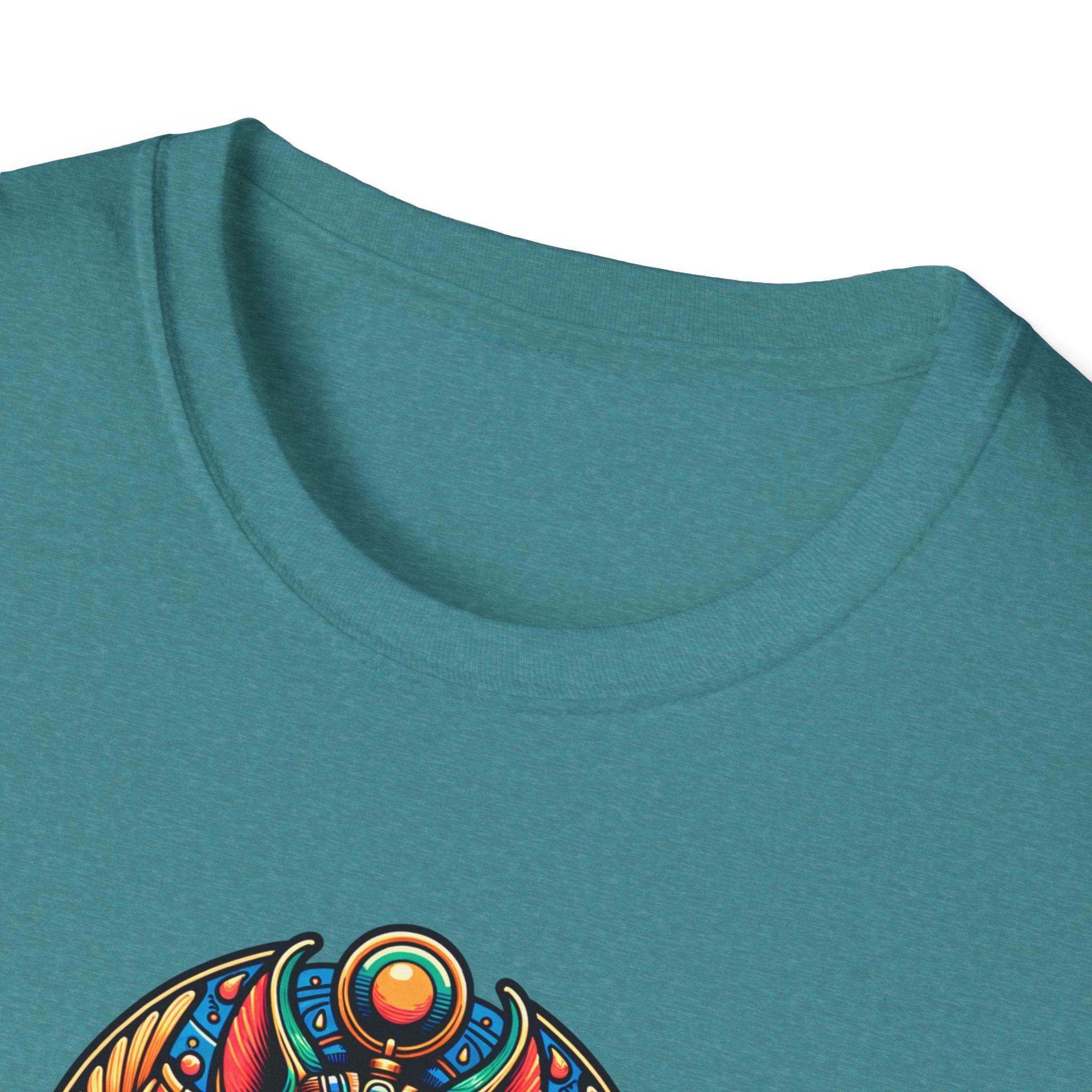Egyptian Goddess Unisex Softstyle T-Shirt, Cute Graphic Tee, Boho Vintage Top, Gift for Cat Lovers, Summer Casual Wear, Festival Outfit