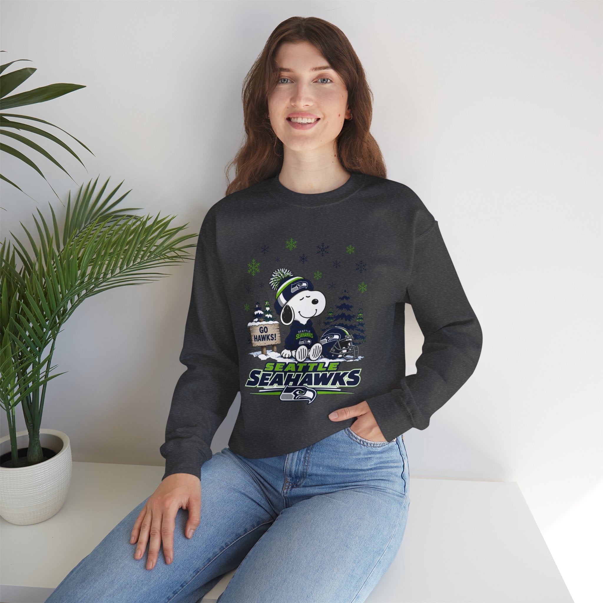 Seattle Seahawks Snowy Snoopy Sweatshirt for Men and Women