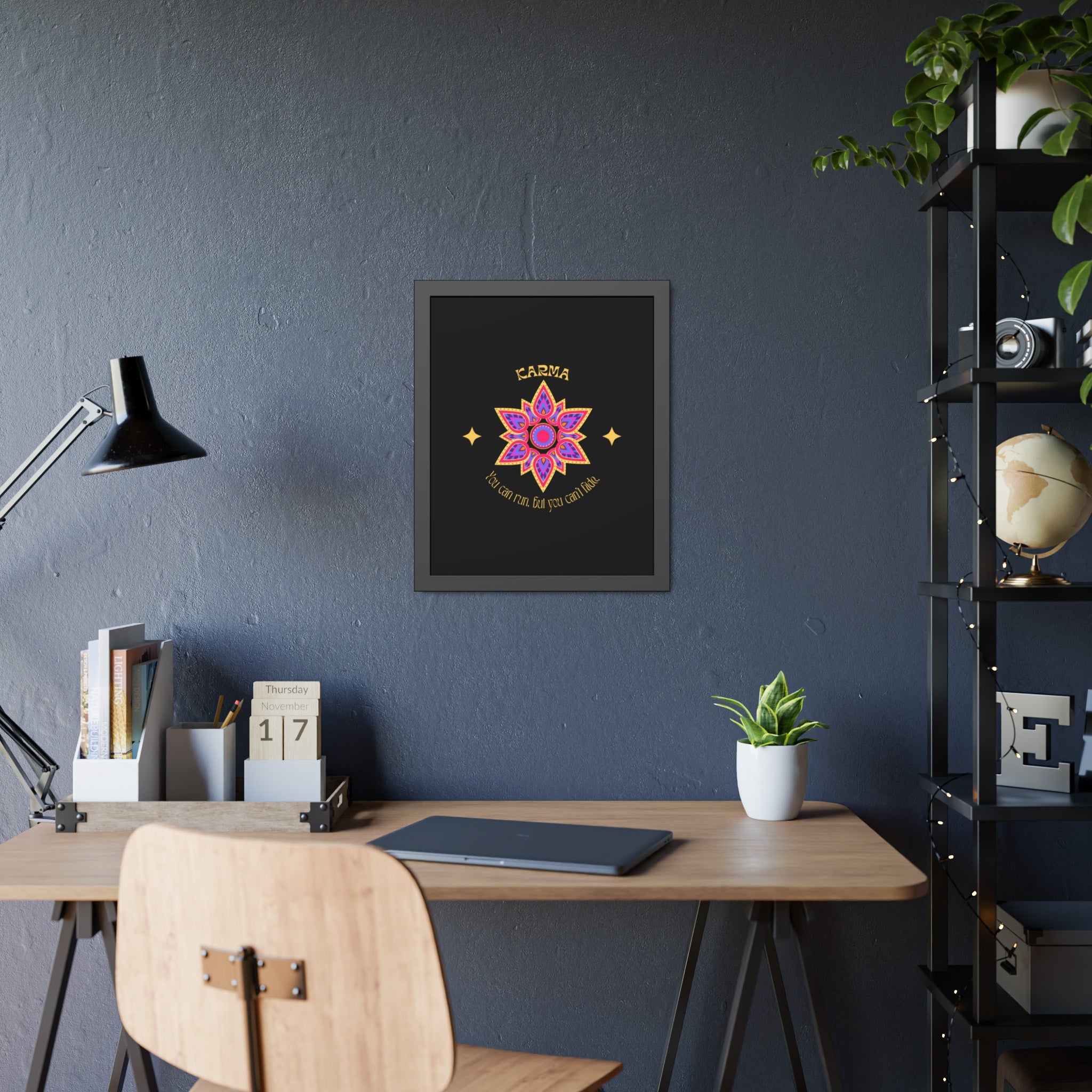 KARMA, You can run, but you cant hide, Framed Wall Art