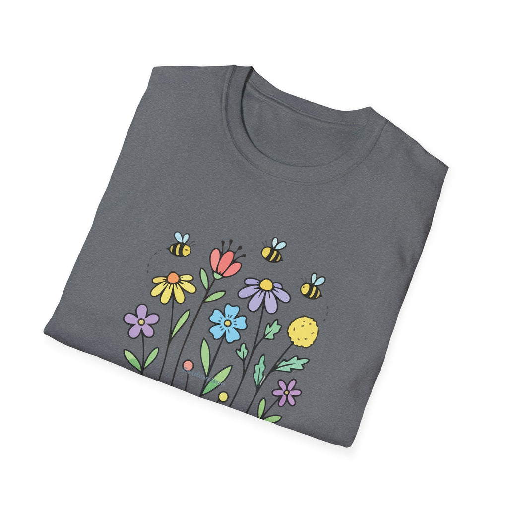 Summer Flowers & Bees Retro Floral T-Shirt