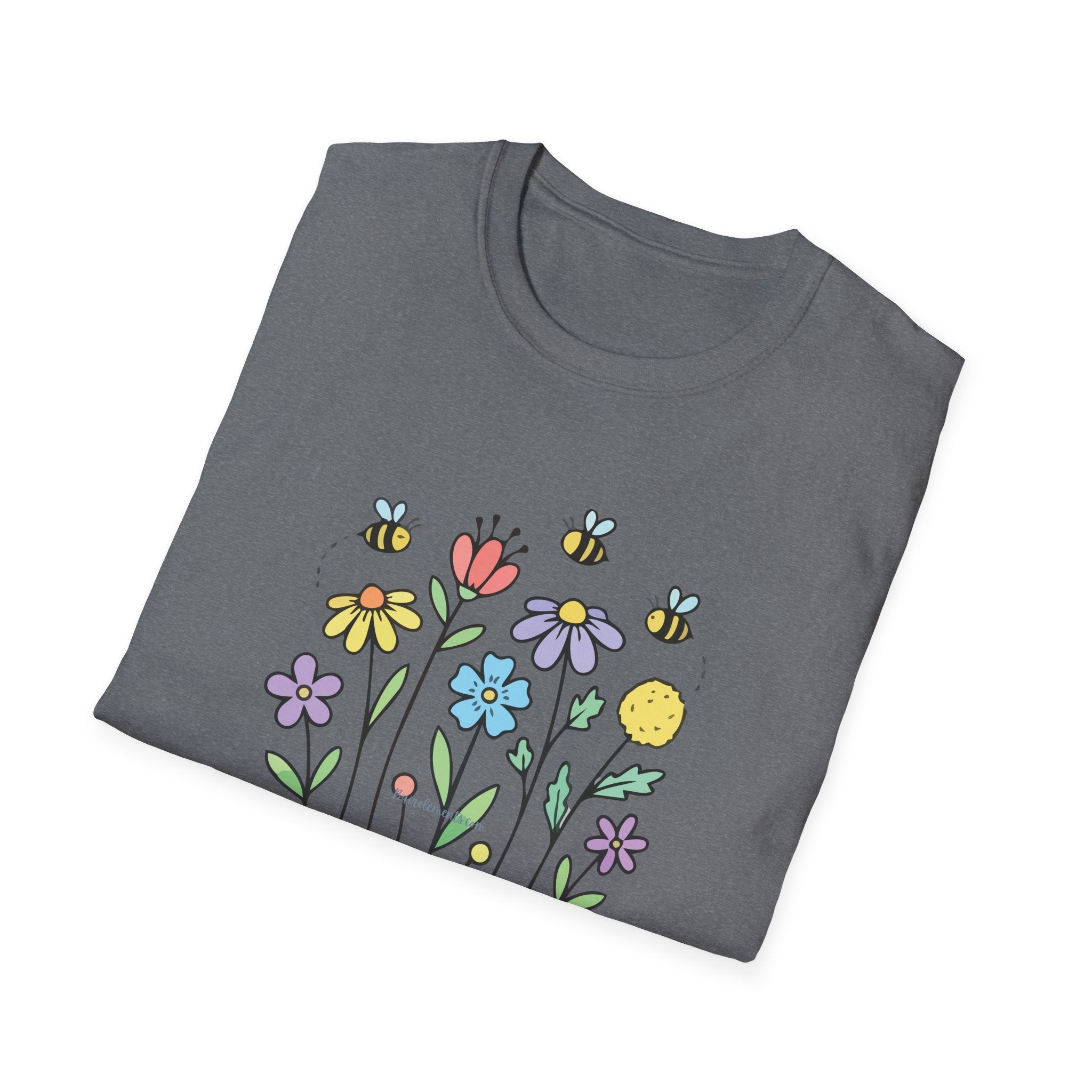 Summer Flowers & Bees Retro Floral T-Shirt