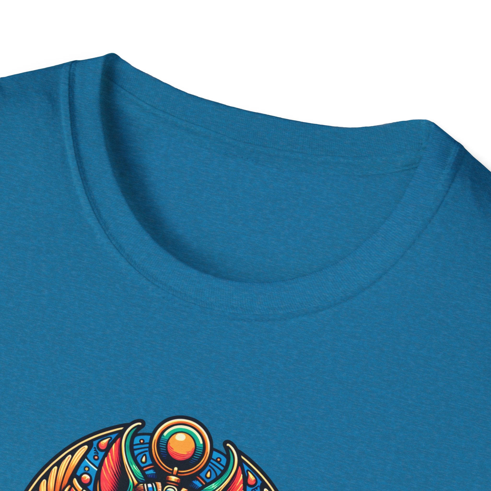 Egyptian Goddess Unisex Softstyle T-Shirt, Cute Graphic Tee, Boho Vintage Top, Gift for Cat Lovers, Summer Casual Wear, Festival Outfit