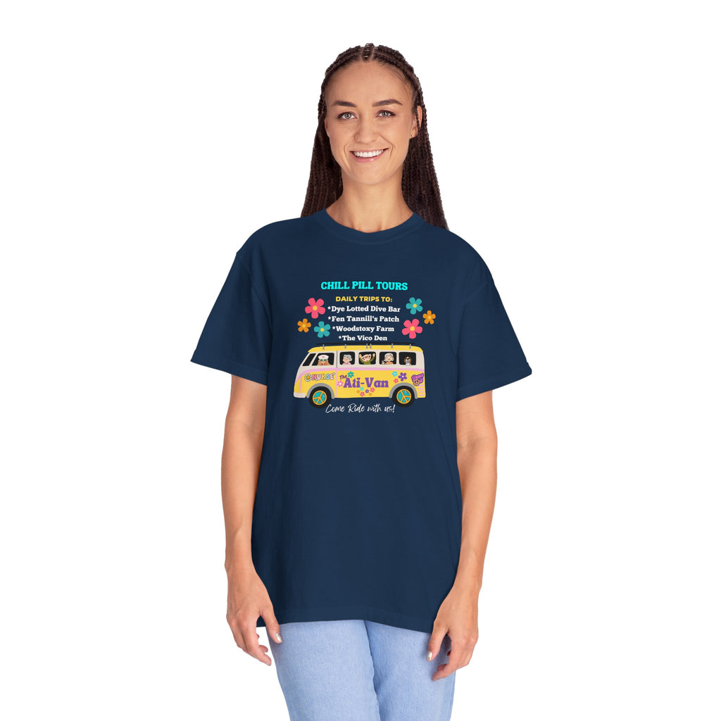 Chill Pill Tours, Funny Nurse T-Shirt, Ati-Van Ride, Unisex Tee, 100% Cotton, Nurse Gift, Soft Nurse T-Shirt