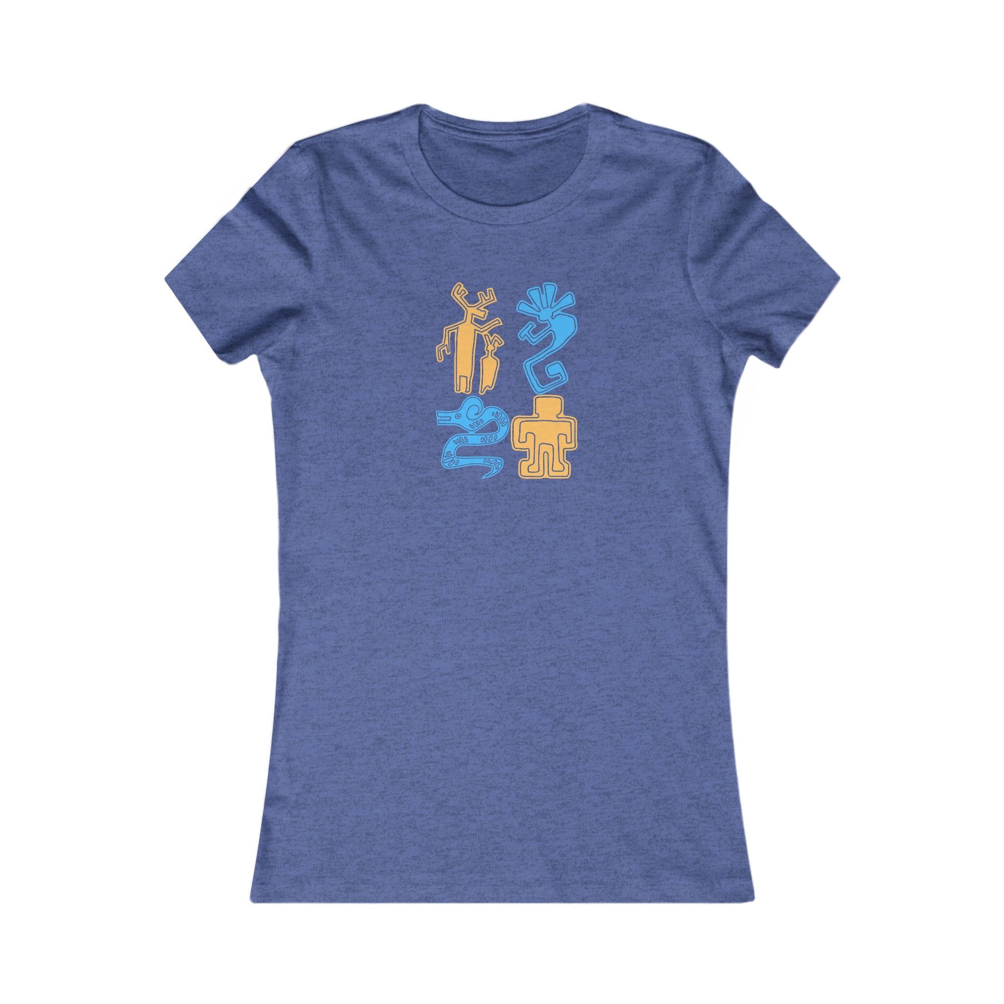 Southwestern Petroglyph Women's Tee, Alien Art T-Shirt, Tribal Graphic Top, Southwest Clothing, Desert Boho Shirt