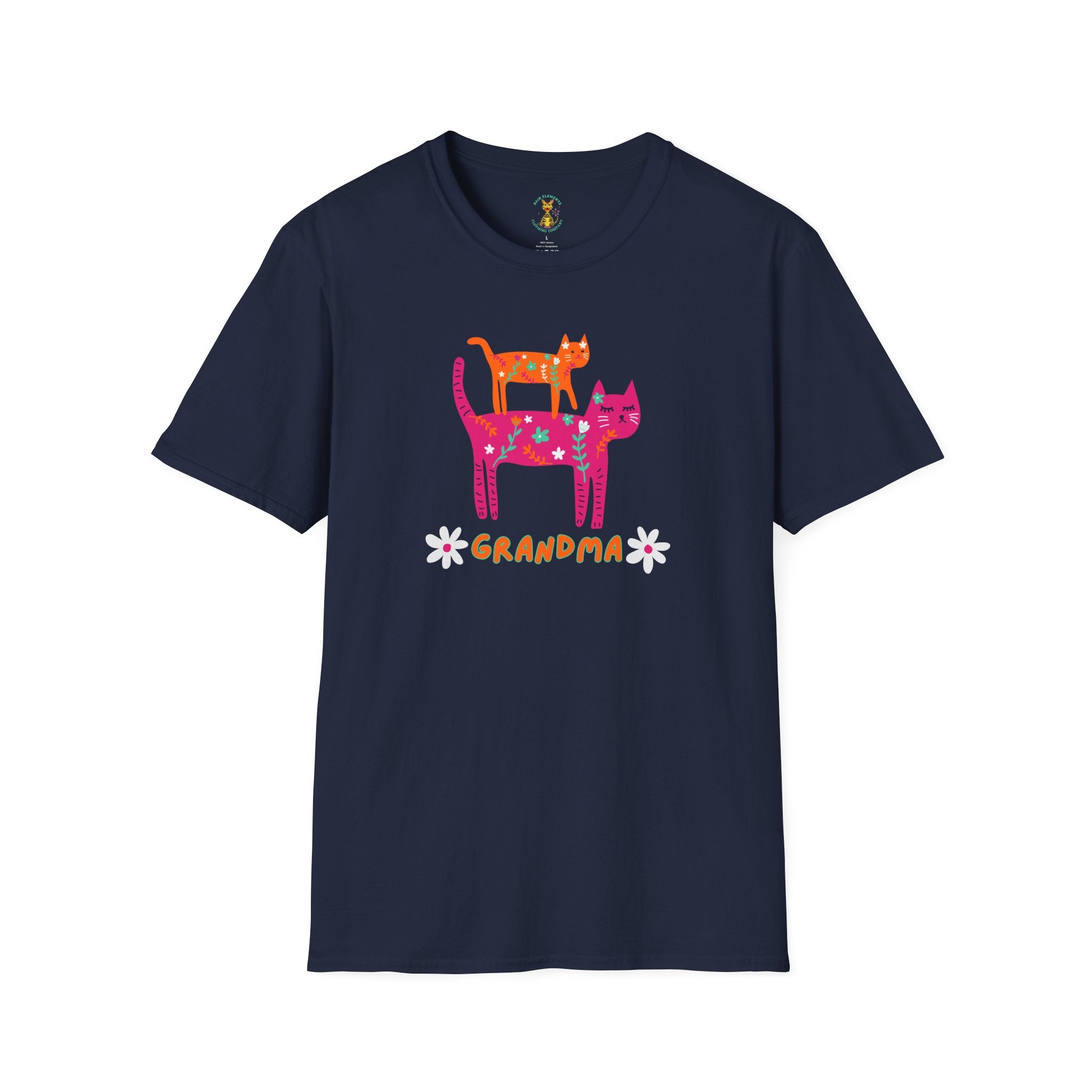 Personalized Grandma Cat T-Shirt, Mother's Day T-Shirt, Sizes XS-5X, Cat Print T-Shirt for Women