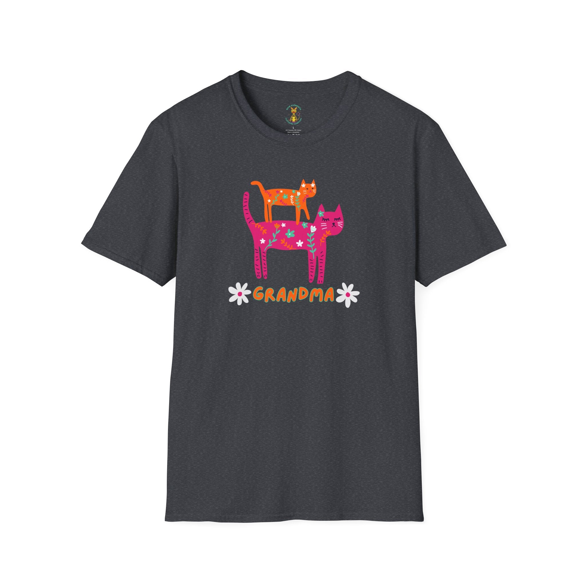 Personalized Grandma Cat T-Shirt, Mother's Day T-Shirt, Sizes XS-5X, Cat Print T-Shirt for Women