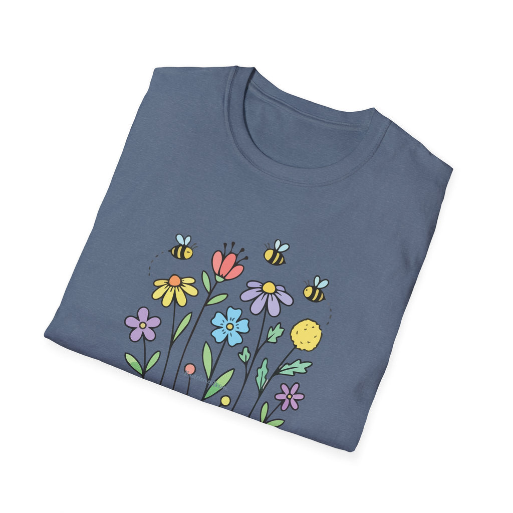 Summer Flowers & Bees Retro Floral T-Shirt