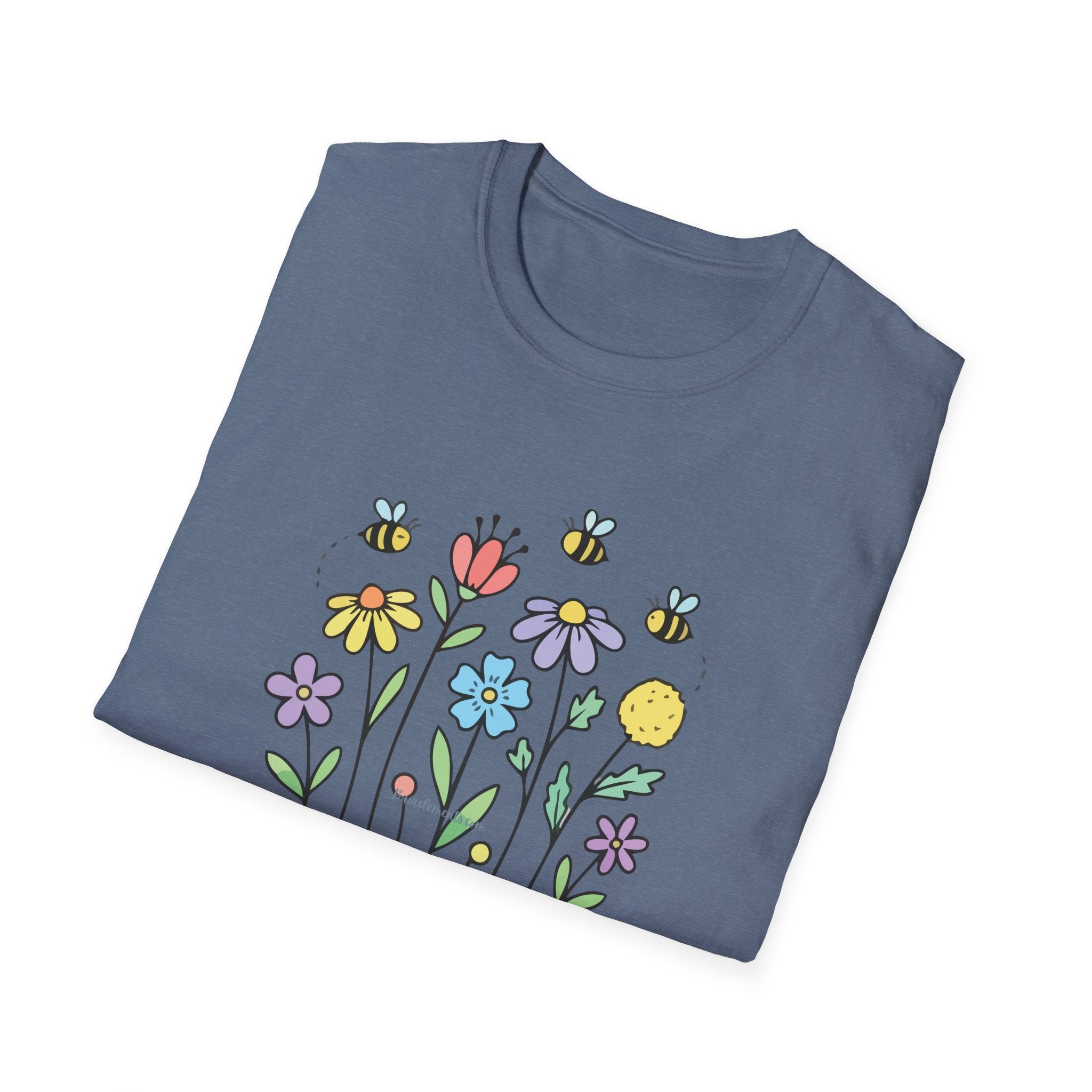 Summer Flowers & Bees Retro Floral T-Shirt