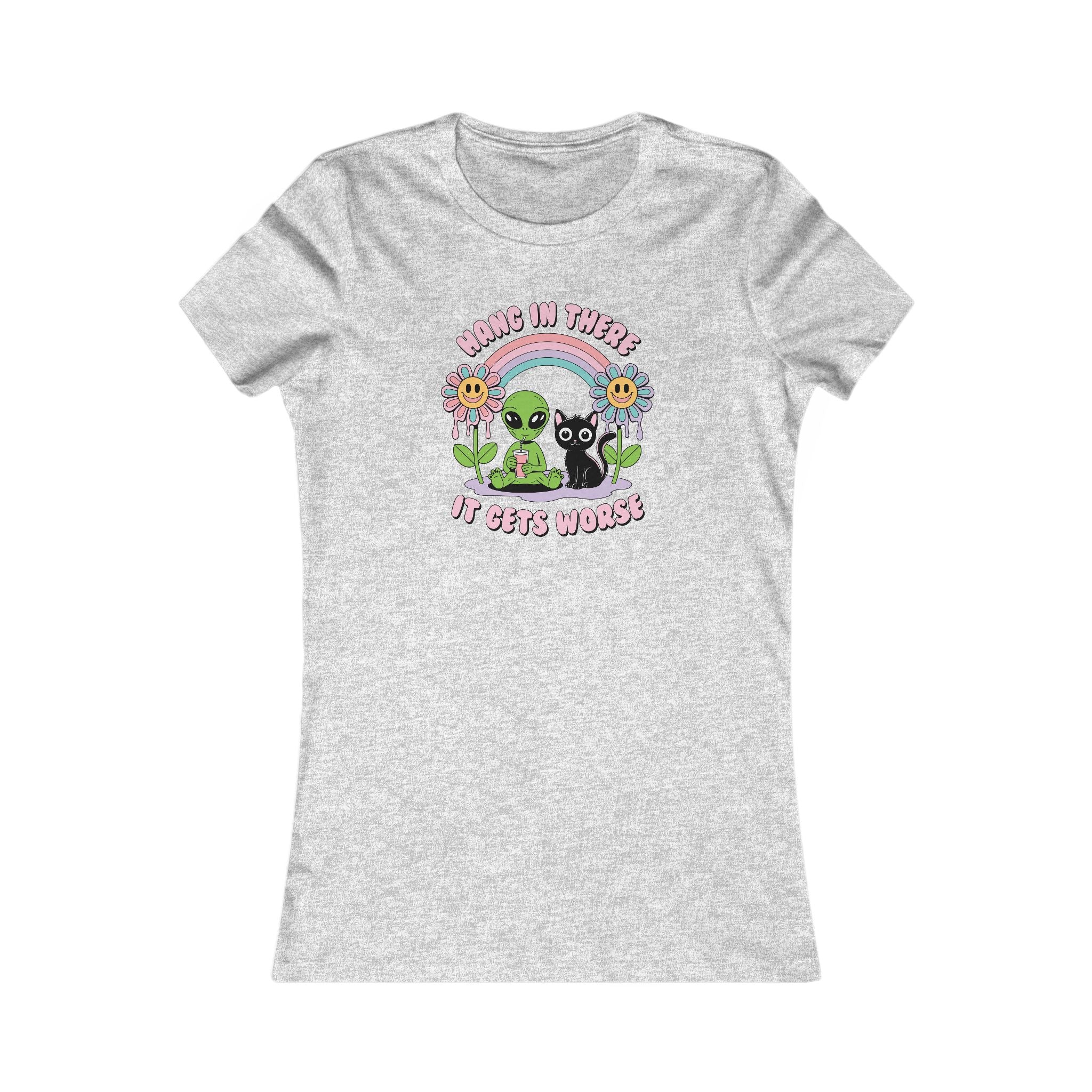 Alien Cat UFO Women's Fitted T-Shirt
