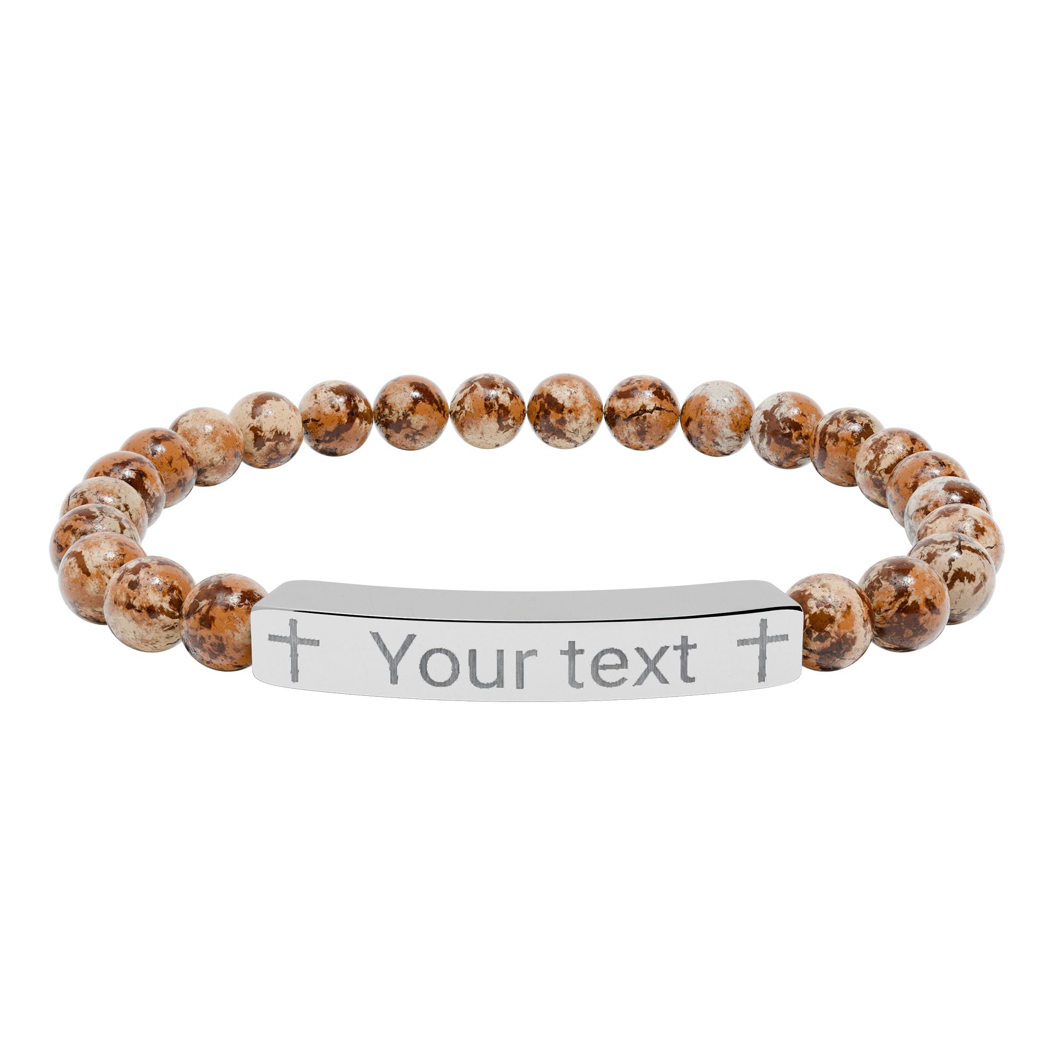 Engraved Name Bar Stone Bracelet, Personalized Natural Stone Bracelet, Custom Name, 18k Gold