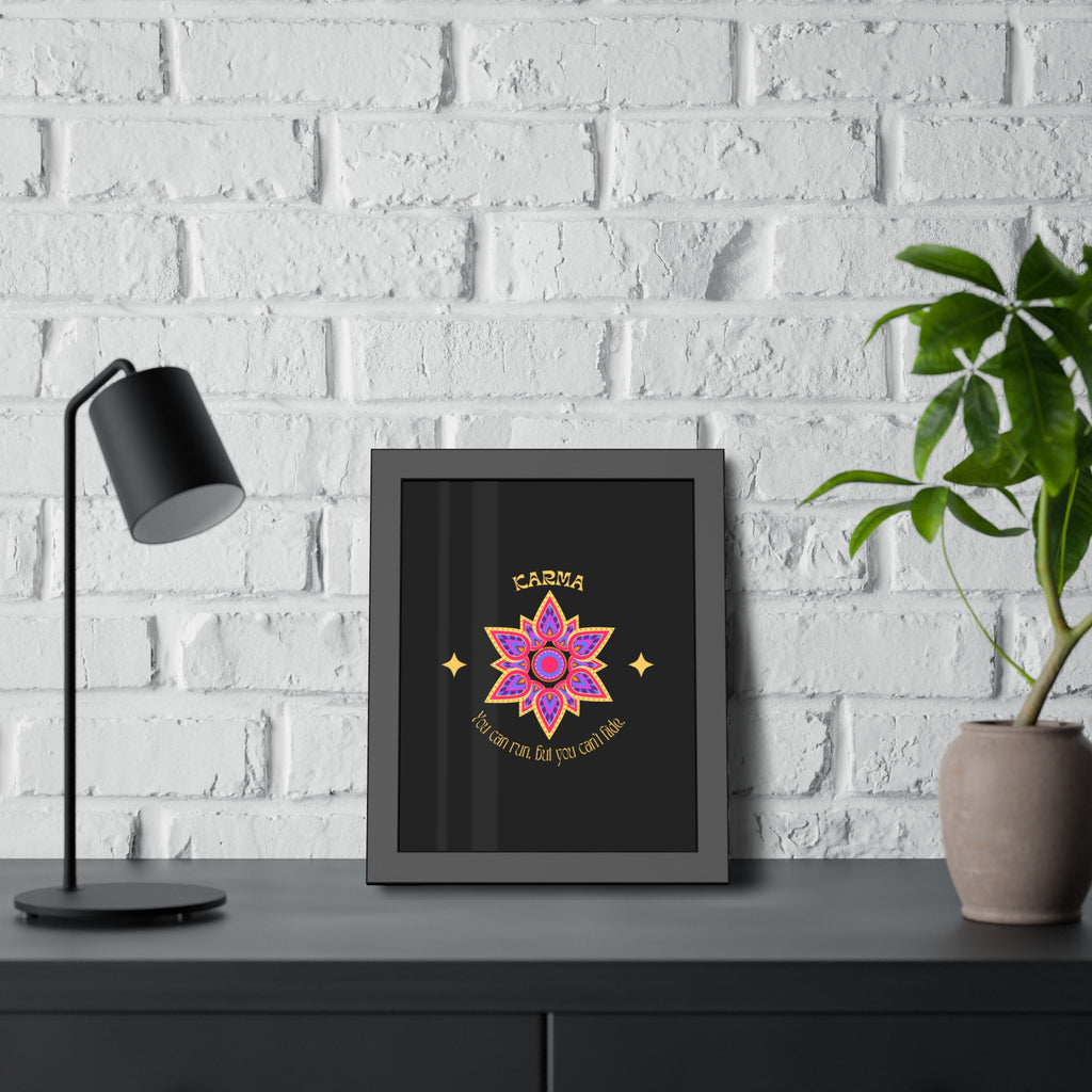 KARMA, You can run, but you cant hide, Framed Wall Art