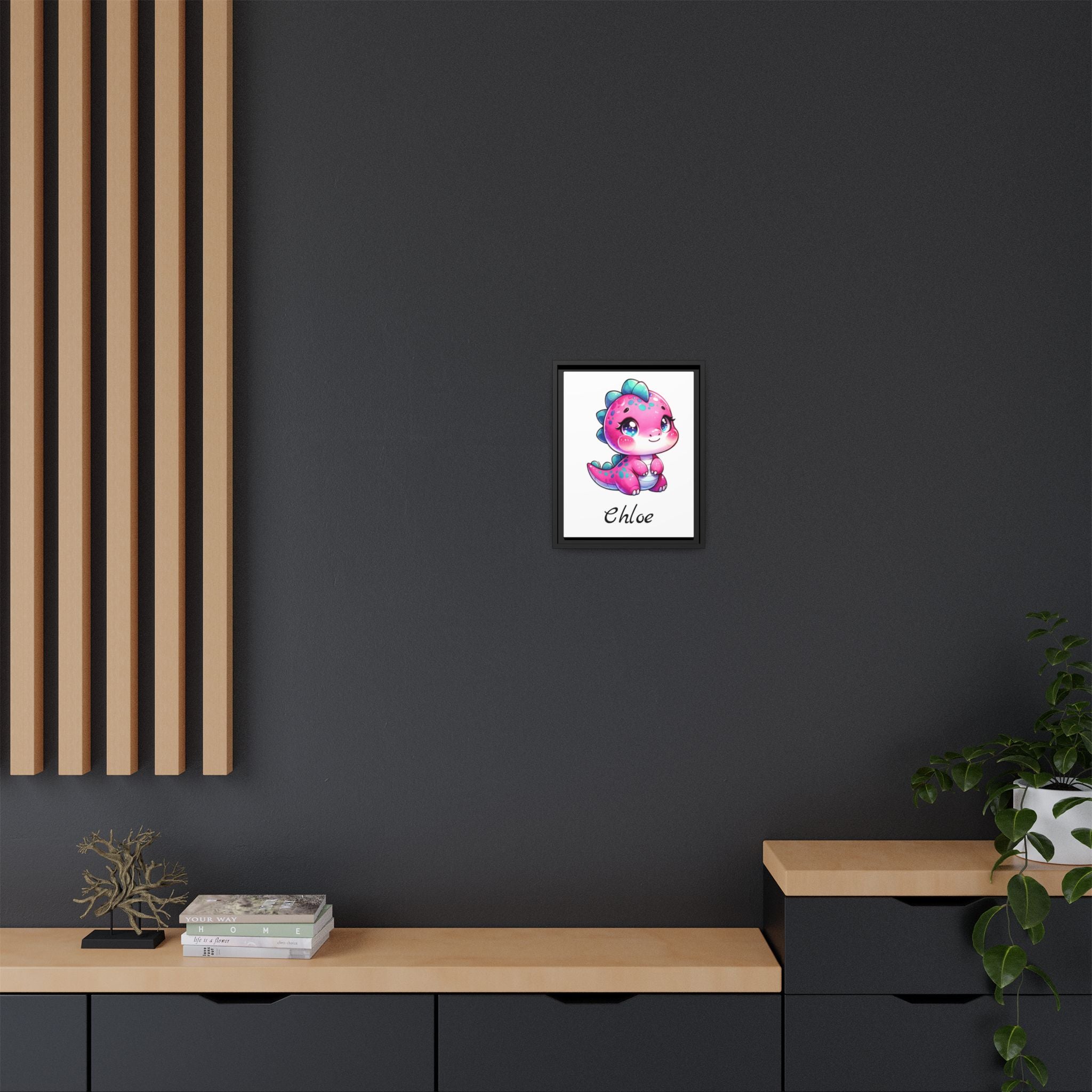 Personalized Pink Baby Dinosaur, Girl's Bedroom Decor, Great Gift Idea, Personalized Wall Decor