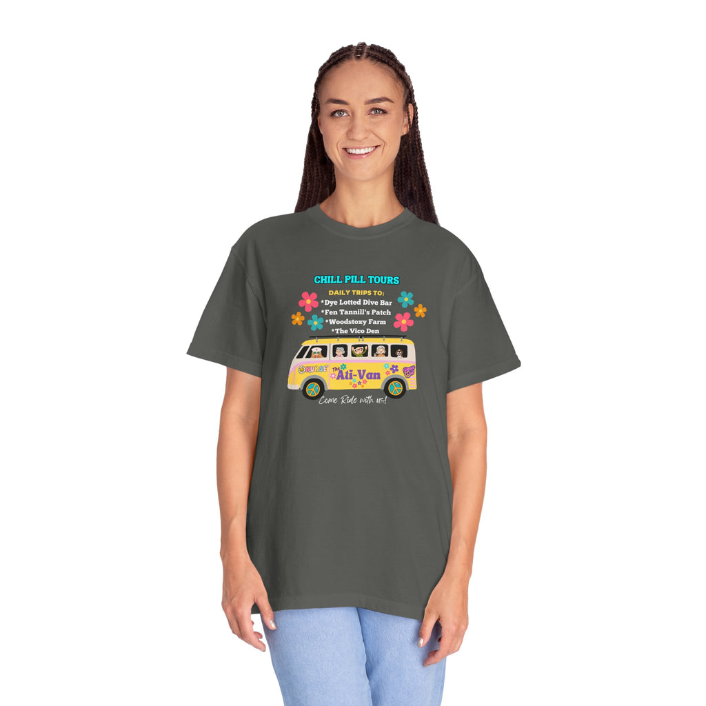 Chill Pill Tours, Funny Nurse T-Shirt, Ati-Van Ride, Unisex Tee, 100% Cotton, Nurse Gift, Soft Nurse T-Shirt