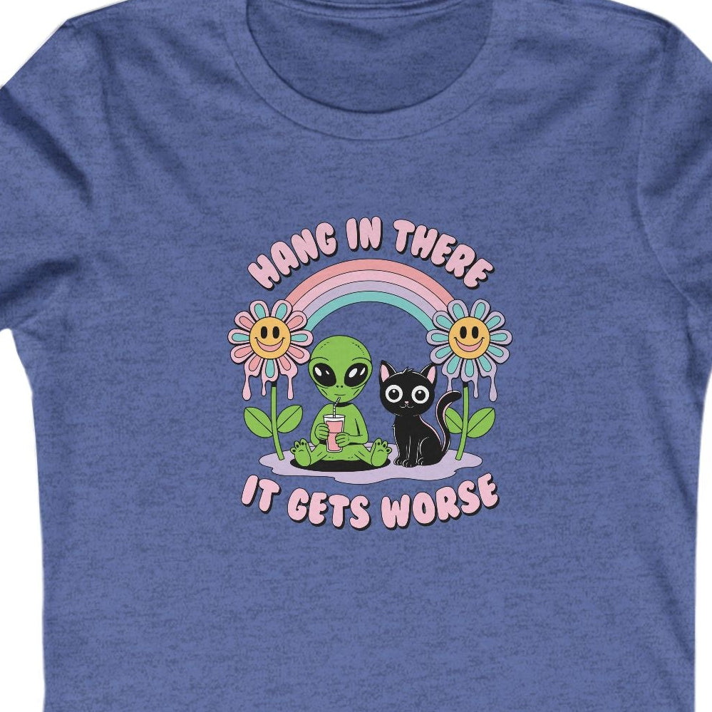 Alien Cat UFO Women's Fitted T-Shirt