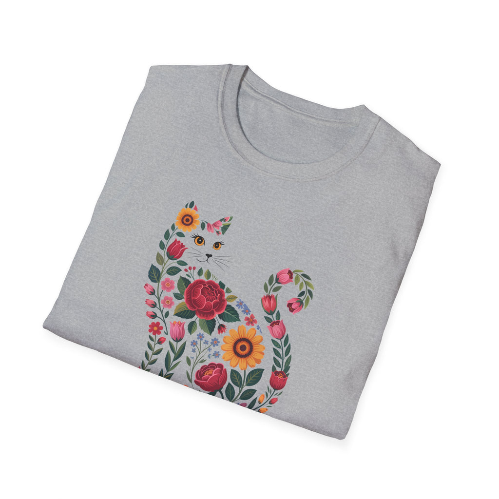 Personalized Boho Floral Cat Tee — Cat Lovers T-Shirt