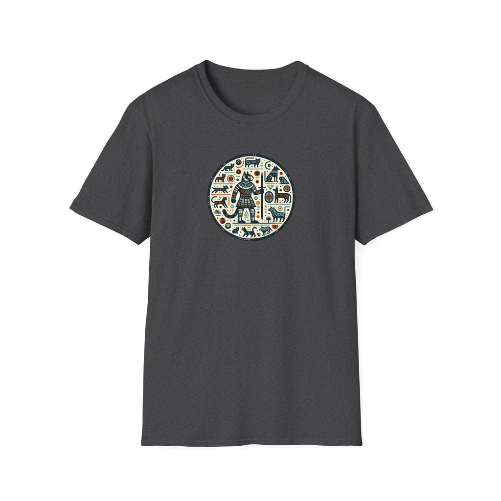 Egyptian Inspired Cat Unisex Softstyle T-Shirt, Casual Wear, Unique Graphic Tee, Gift for Him/Her, Everyday Fashion, Art Lovers Apparel