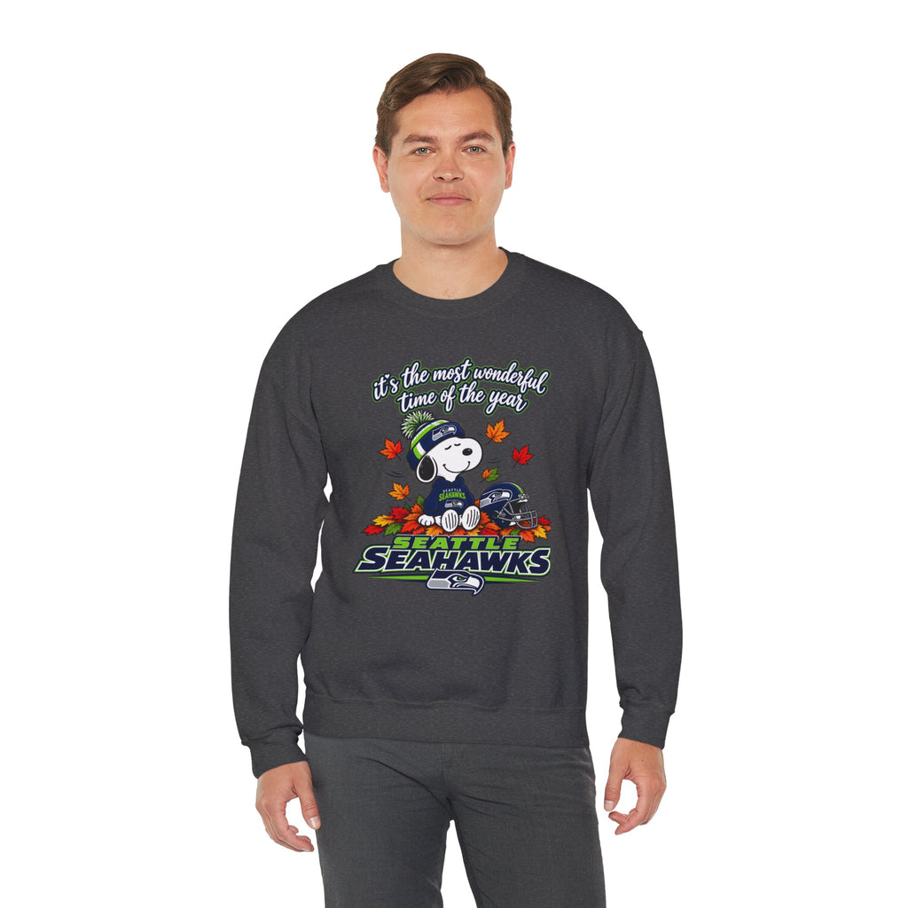 Seattle Seahawks Snoopy “It’s the Most Wonderful Time of the Year” Sweatshirt