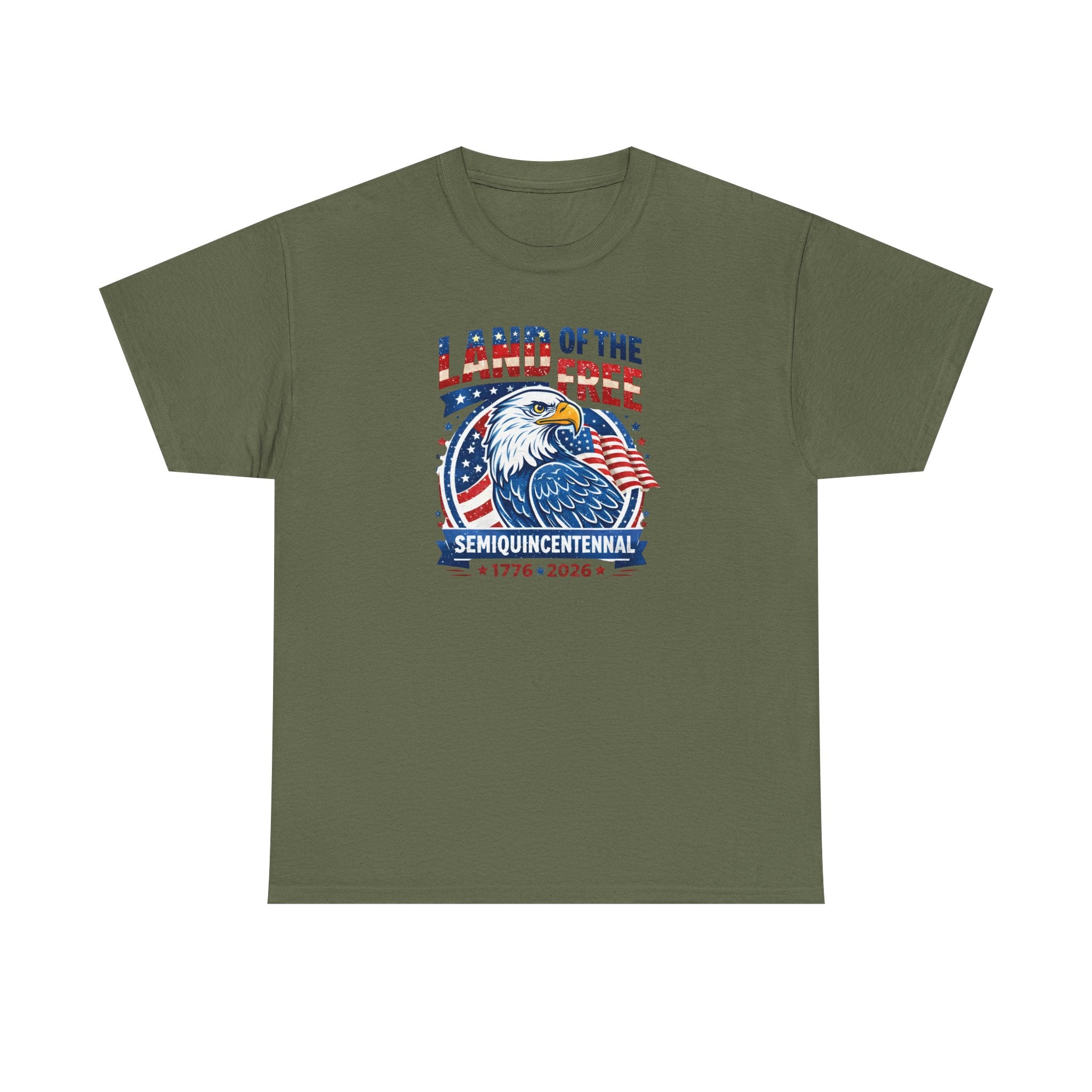 250 Years Land of the Free— Men's Patriotic July 4th Tee