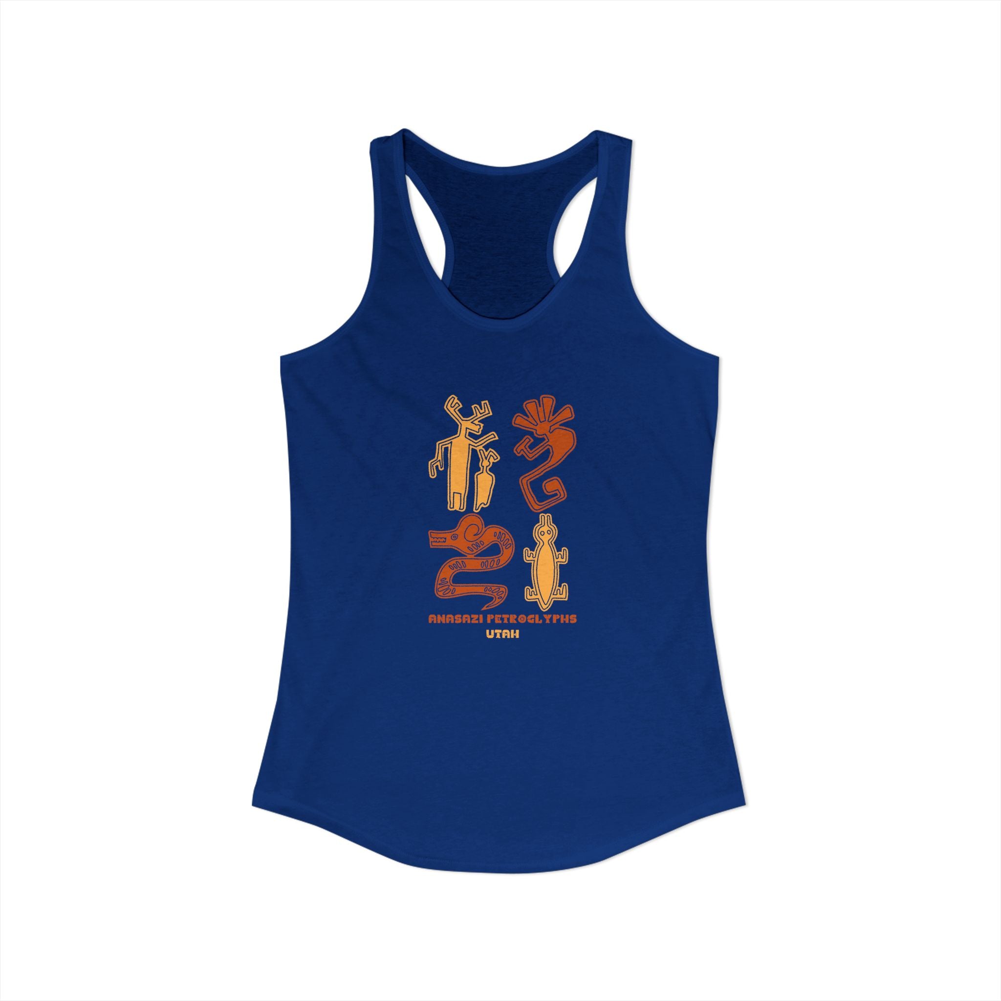 Anasazi Petroglyth, Women's Ideal Racerback Tank, Arizona Desert Shirt 5 Colors
