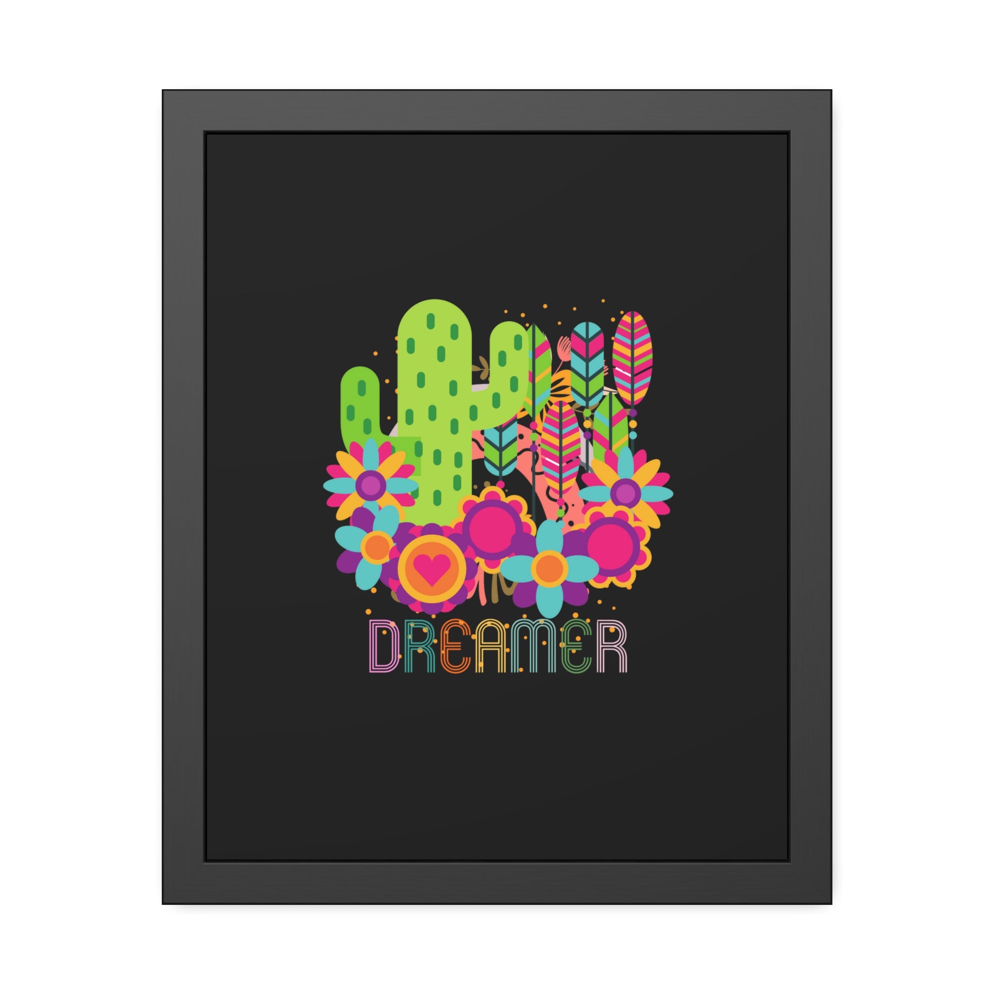 Personalized Dreamer, Cactus, Framed Wall Art, 3 Sizes