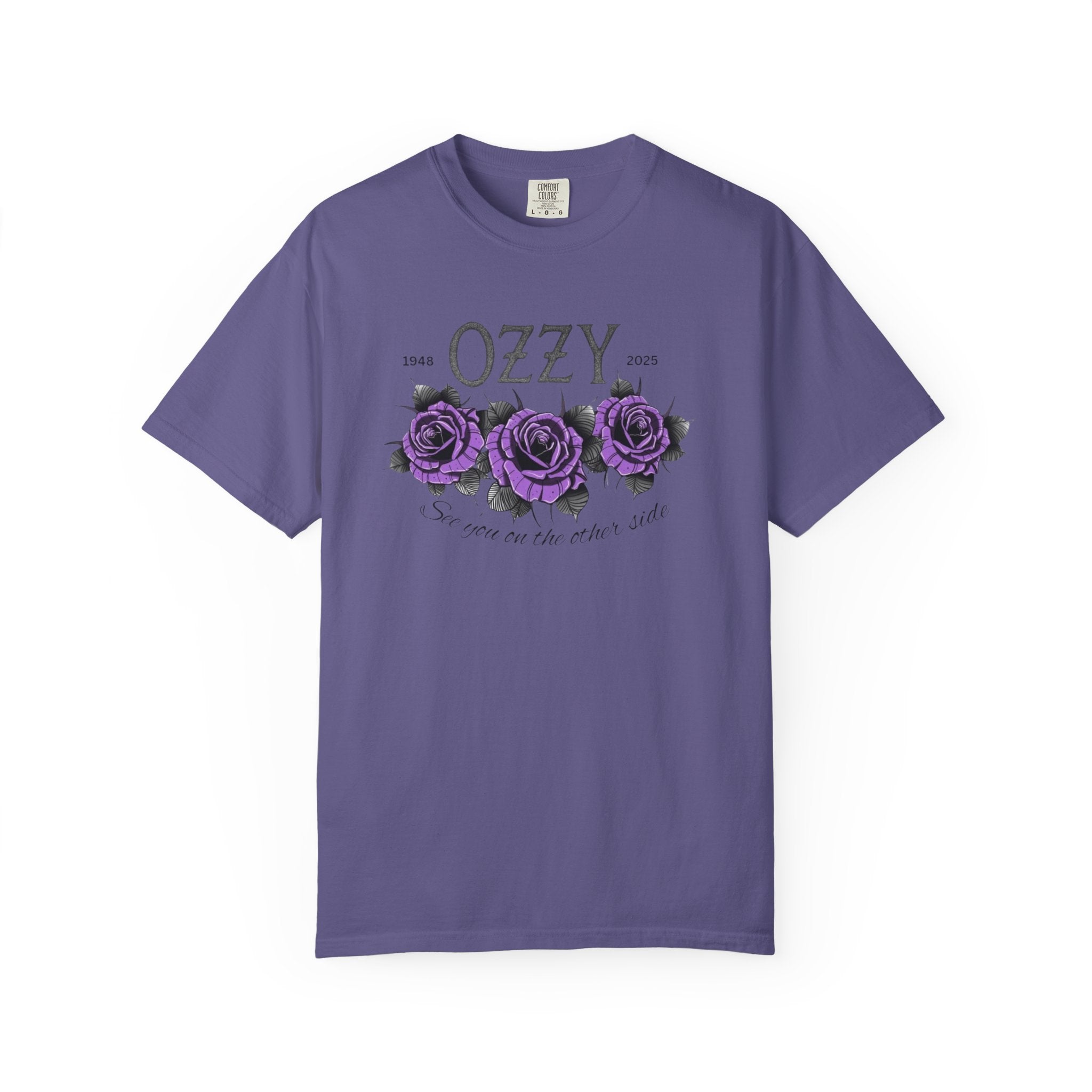 Vintage OZZY Floral T-Shirt, Memorial Blk Sabbath Music Lover Tee, Custom Artistic Graphic, Casual Wear