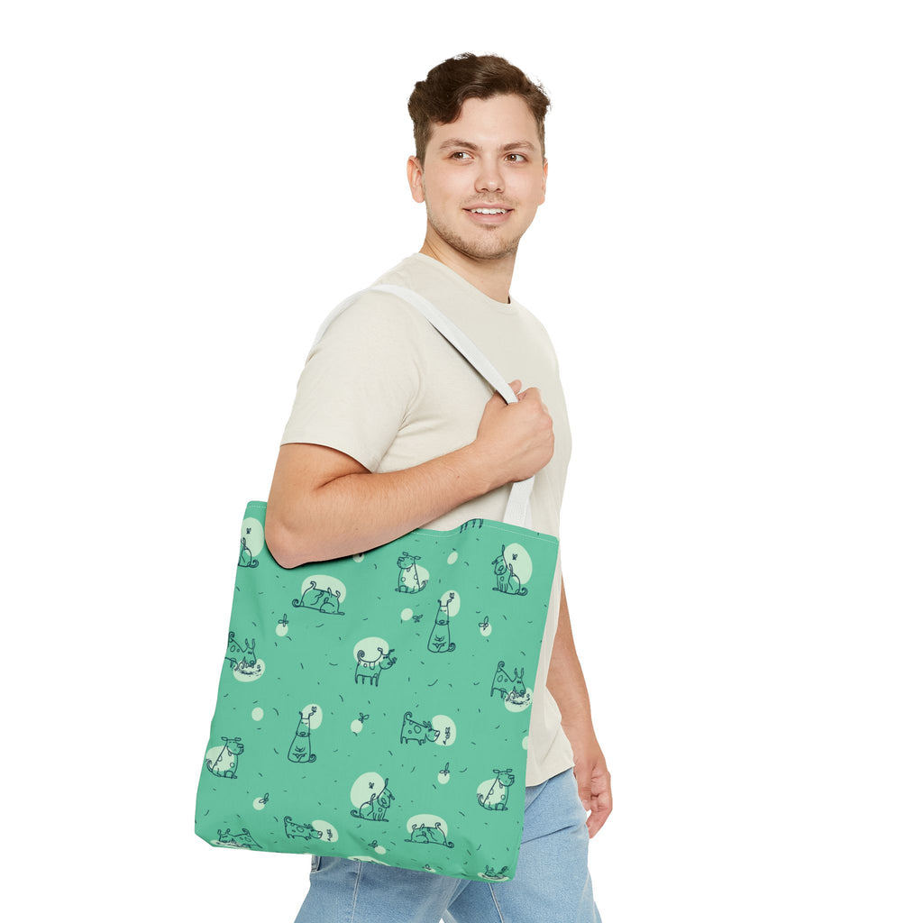 Cute Dog Print Tote Bag, 3 Sizes