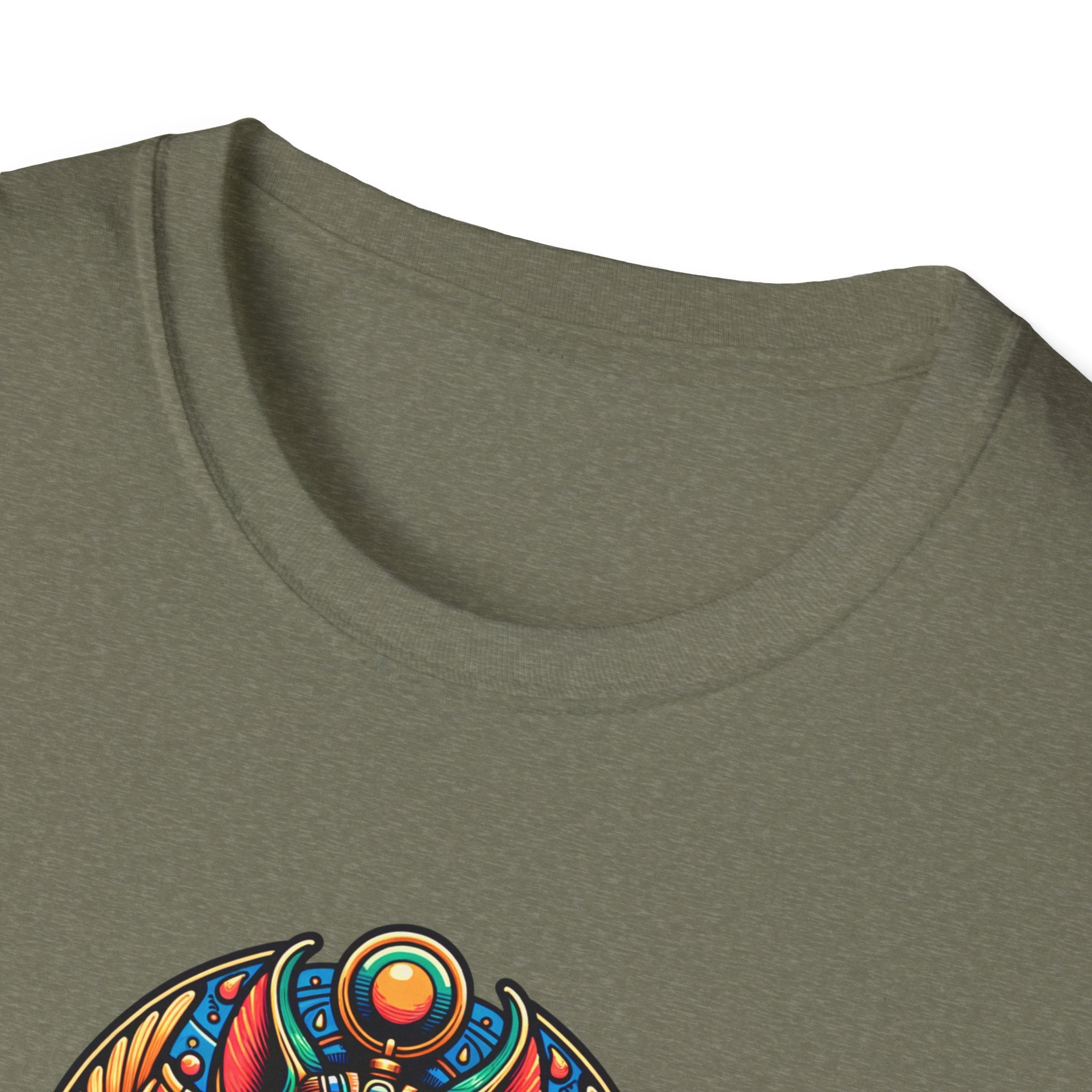 Egyptian Goddess Unisex Softstyle T-Shirt, Cute Graphic Tee, Boho Vintage Top, Gift for Cat Lovers, Summer Casual Wear, Festival Outfit